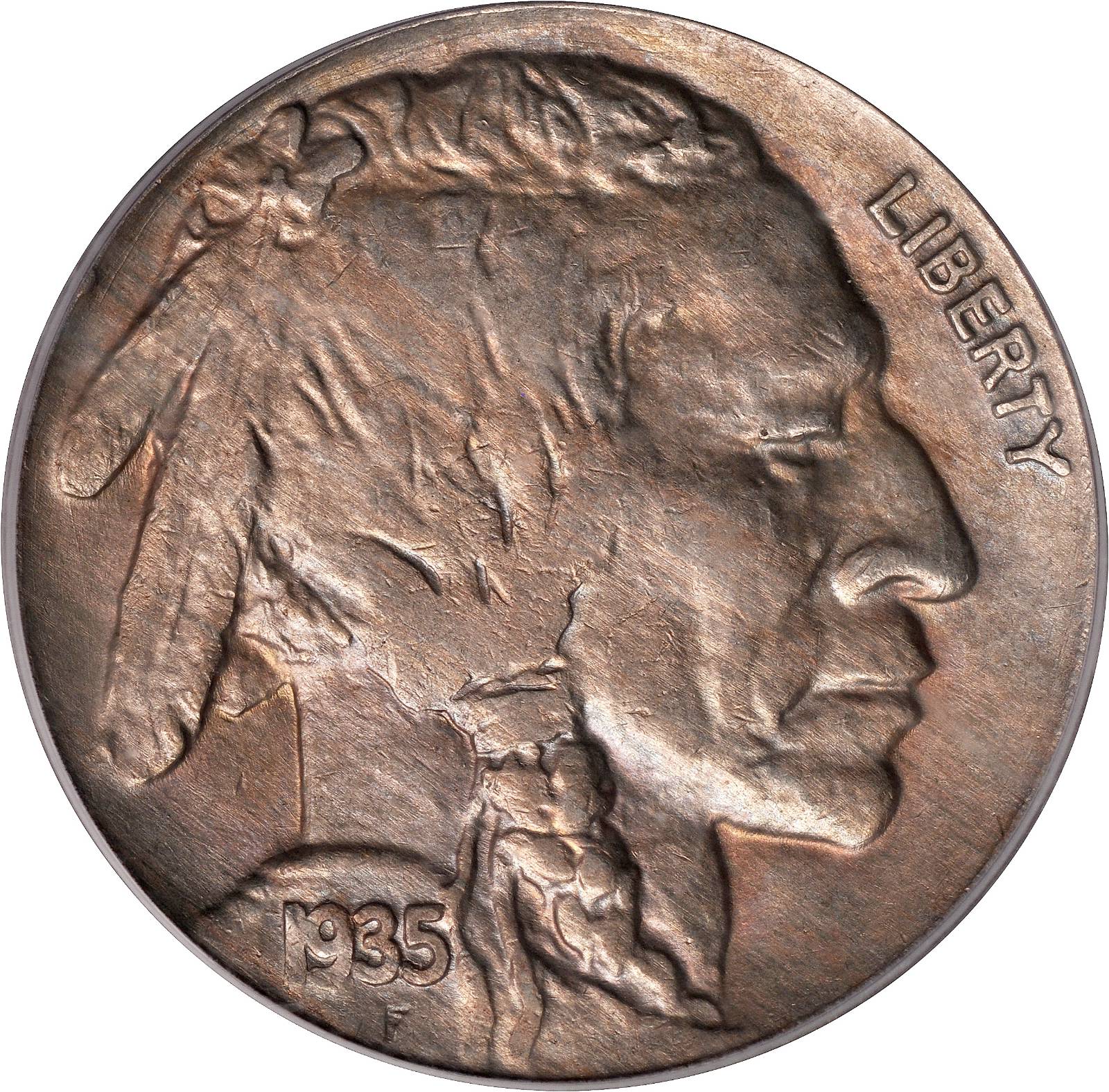 1935 Buffalo Nickel. FS-803 (FS-018.1). Doubled Die Reverse. AU-55 (PCGS).