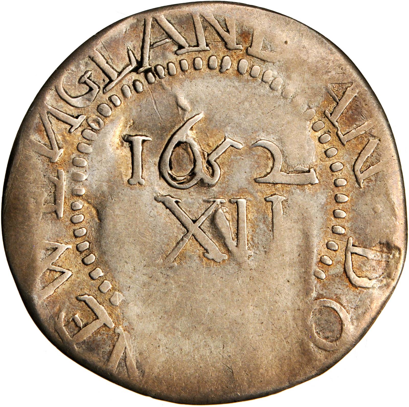 1652 Shilling Pine Tree, Large Planchet VG10 thumbnail 2