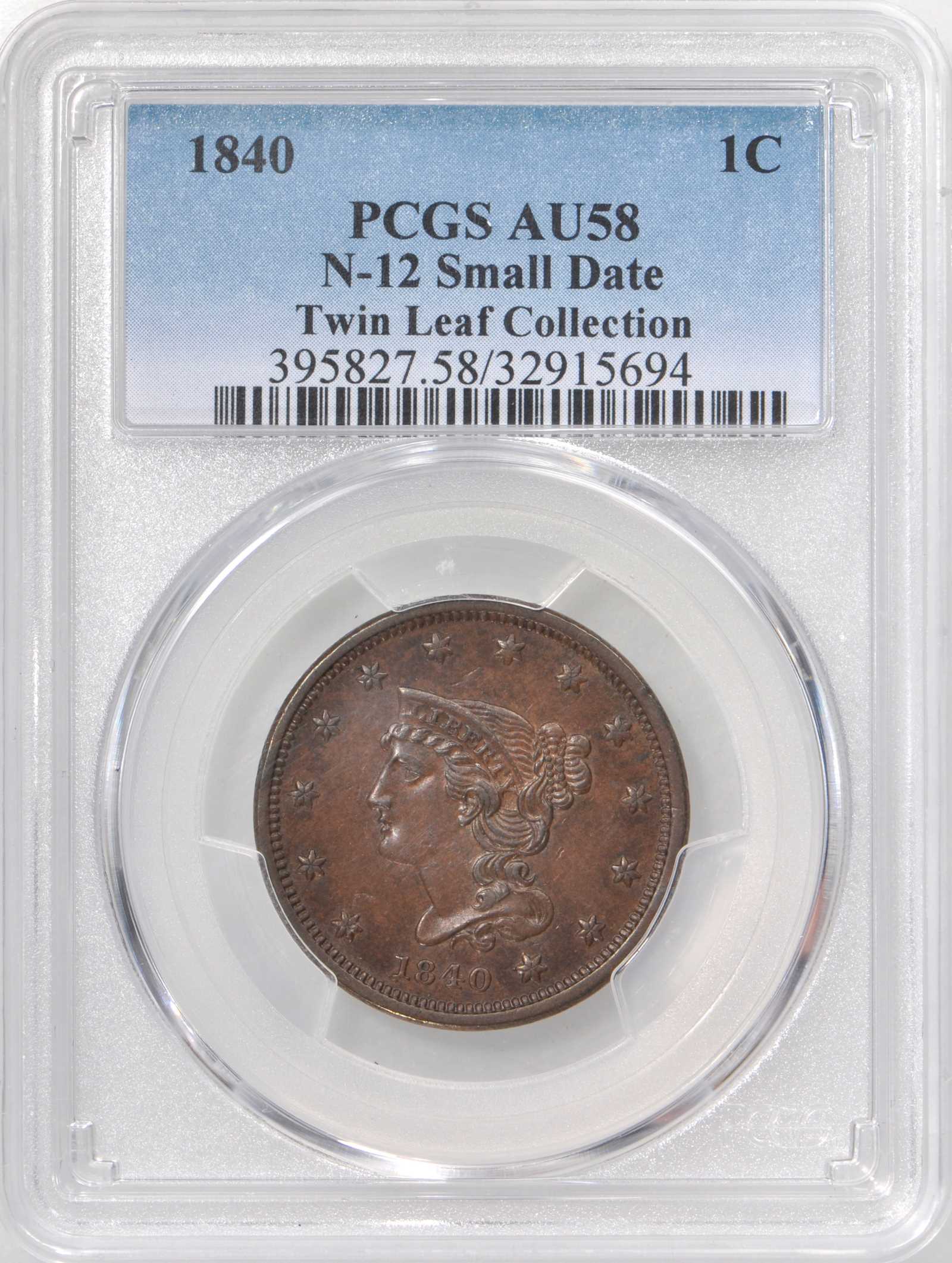 1840 1c Small Date, N-12 MS BN thumbnail 12