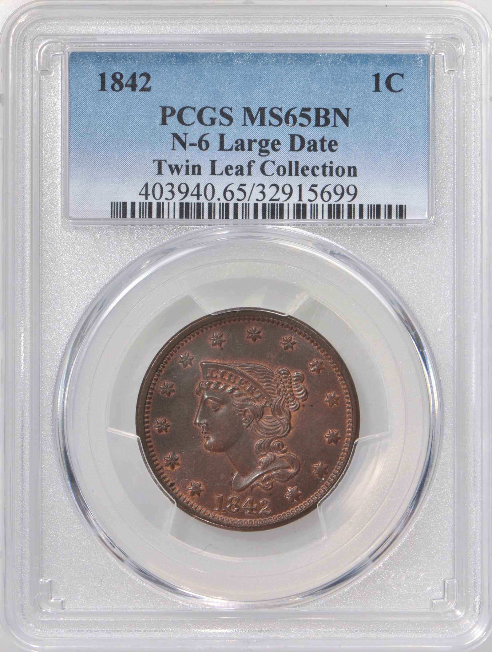 1842 1c Large Date, N-6 MS BN thumbnail 7