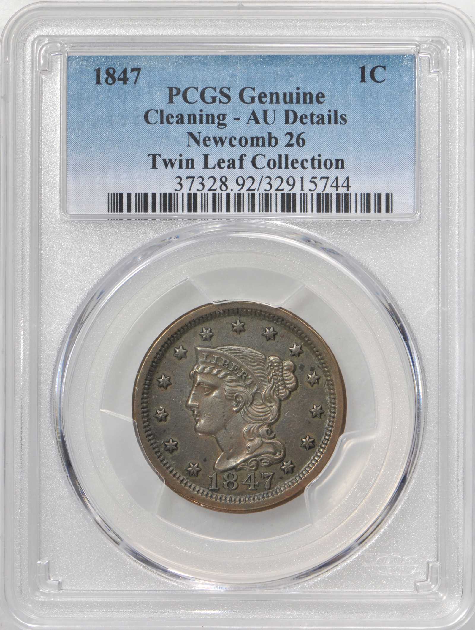 1847 1c N-26 MS BN thumbnail 3