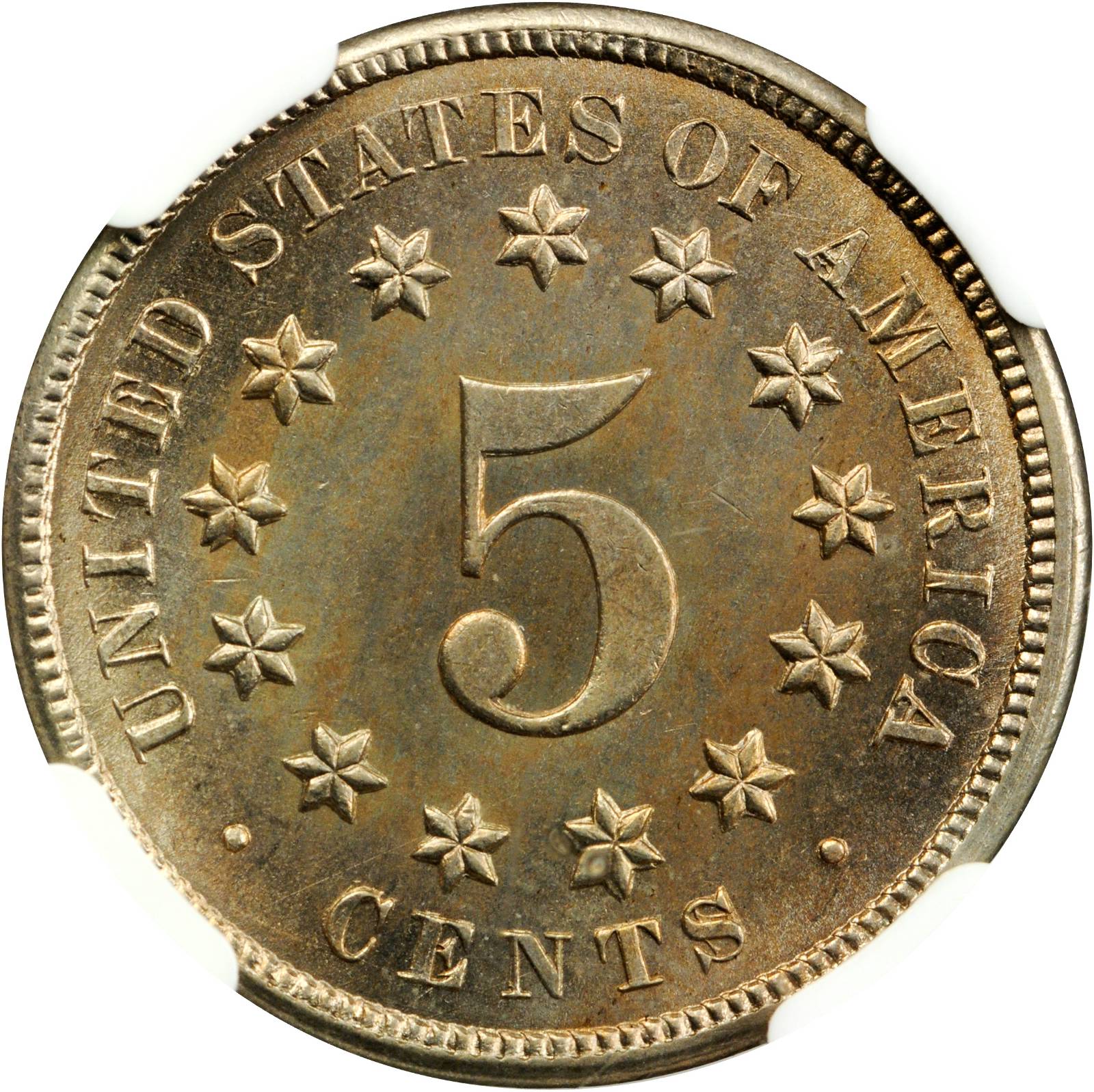 1870 5c Doubled Die Reverse, FS-801 MS60 thumbnail 3