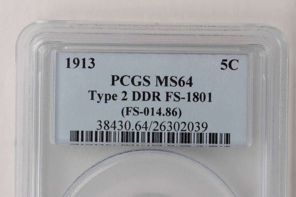 1913 5c Buffalo, Type 2, DDR, FS-1801 MS64 thumbnail 9