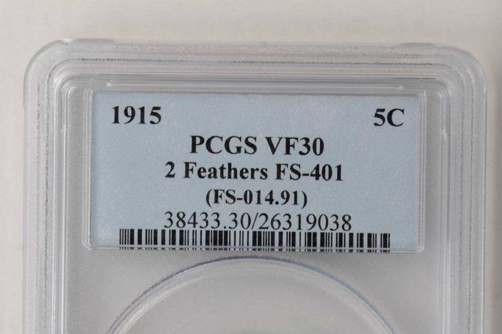 1915 5c 2 Feathers, FS-401 MS64 CAC thumbnail 7