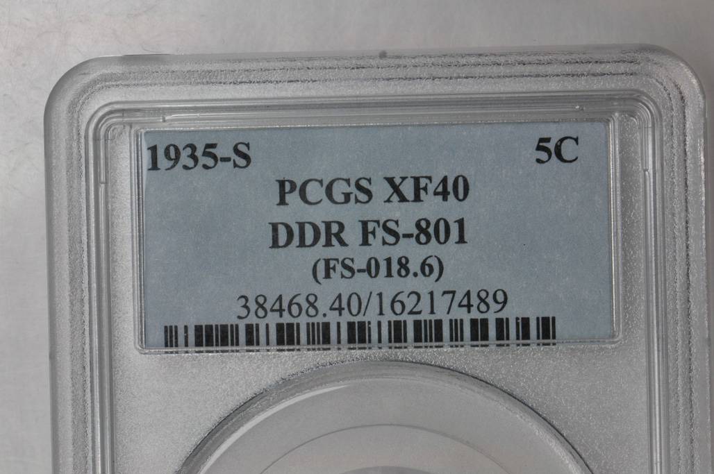 1935-S 5c Doubled Die Reverse, FS-801 MS66 CAC thumbnail 11