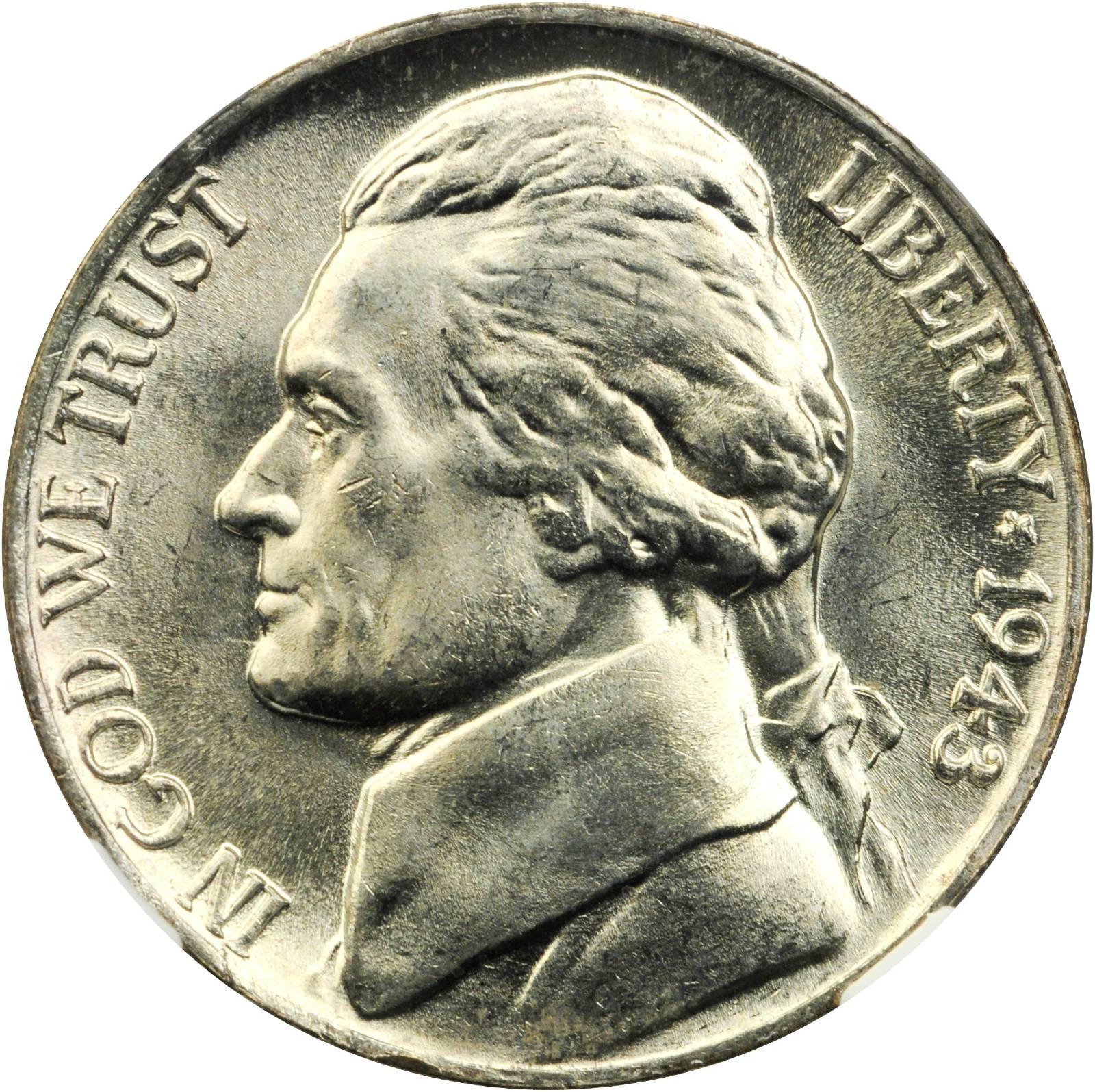 1943-P Jefferson Nickel. FS-106. Doubled Die Obverse. MS-66 (NGC).