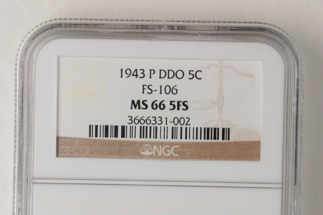 1943-P 5c Silver, DDO, "Doubled Eye", FS-106 MS FS MS64 FS thumbnail 8