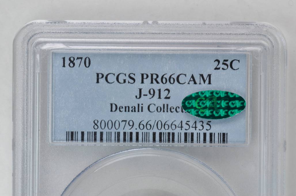 1870 P25c Silver, J-912 PR CAM thumbnail 8