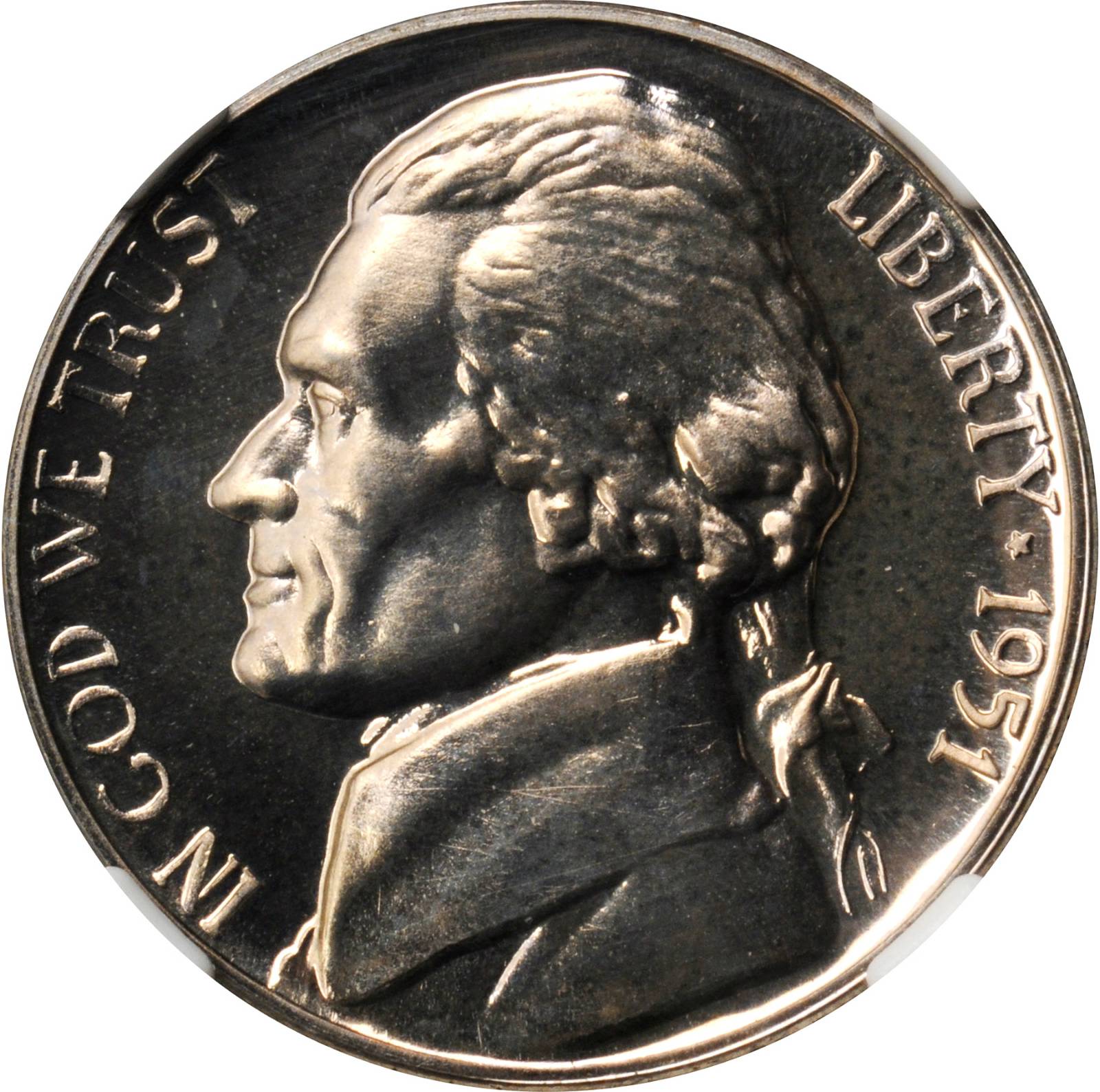 1951 Jefferson Nickel. FS-101. Doubled Die Obverse. Proof-67 (NGC).