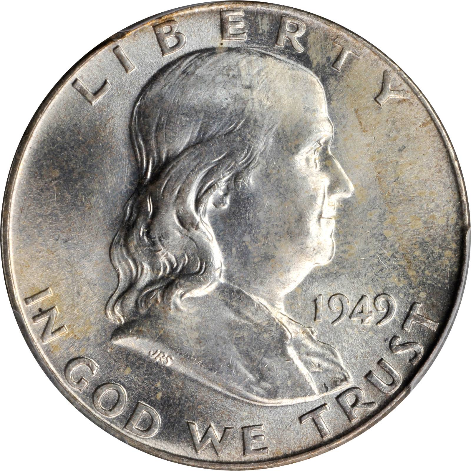 1949 Franklin Half Dollar. FS-402. Obverse Die Clash. MS-64 FBL (PCGS).