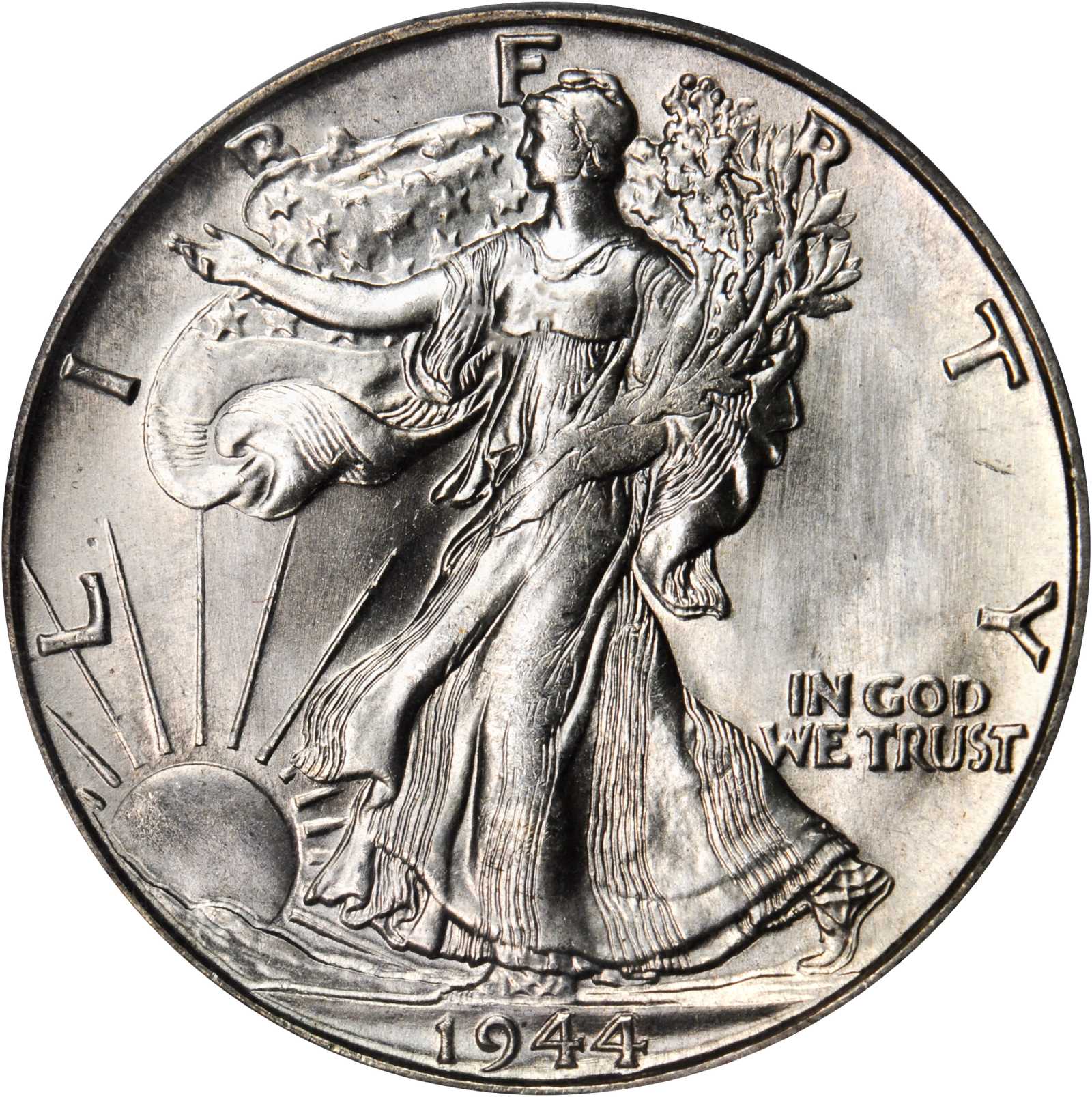 1944-S/S Walking Liberty Half Dollar. FS-502. Repunched Mintmark. MS-66 (PCGS). CAC.