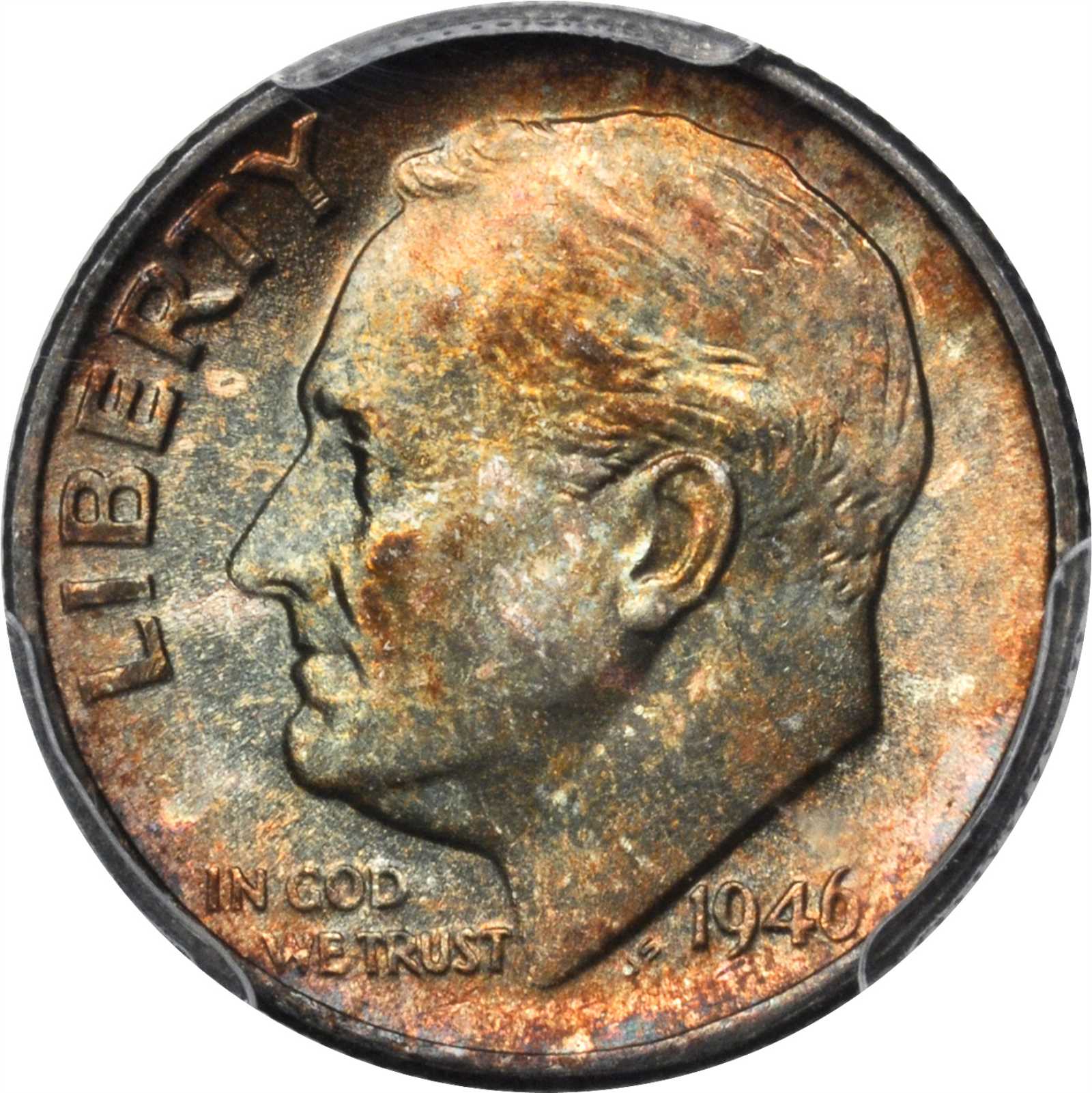 1946-S/S Roosevelt Dime. FS-501. Doubled Die Reverse, Repunched Mintmark. MS-66 FB (PCGS).