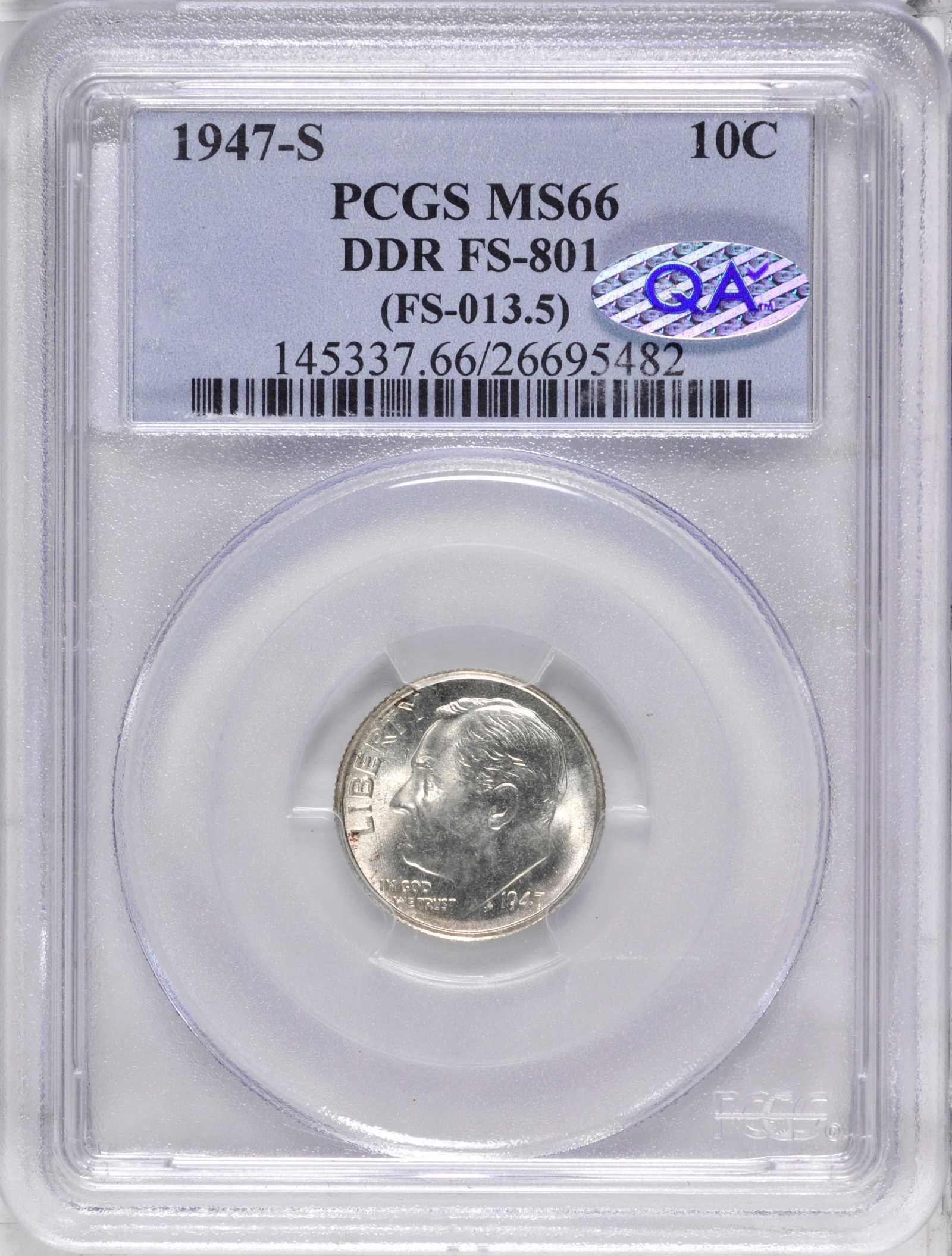 1947-S 10c Doubled Die Reverse, FS-801 MS60 CAC thumbnail 14