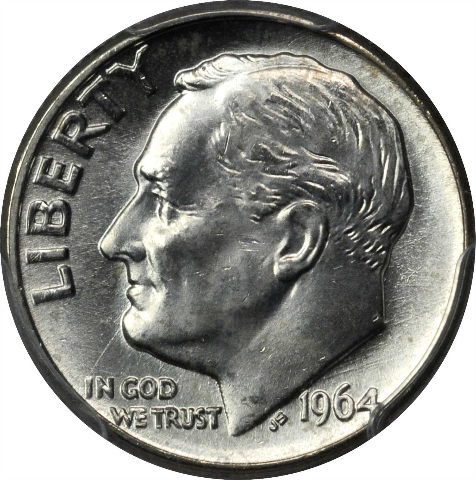 1964-D/D Roosevelt Dime. FS-501. Repunched Mintmark. MS-64 FB (PCGS).