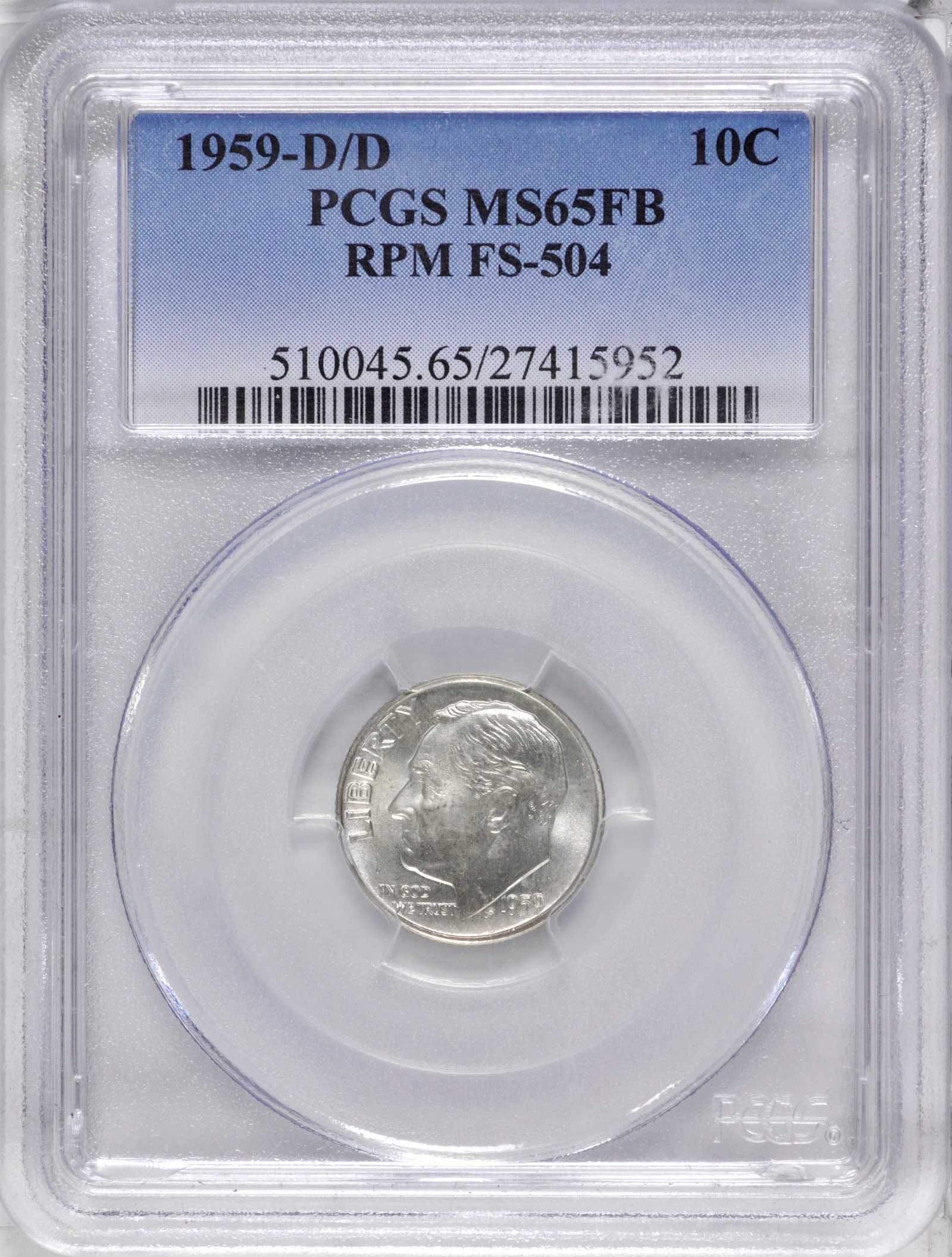 1959-D 10c MS FB MS62 FB CAC thumbnail 4