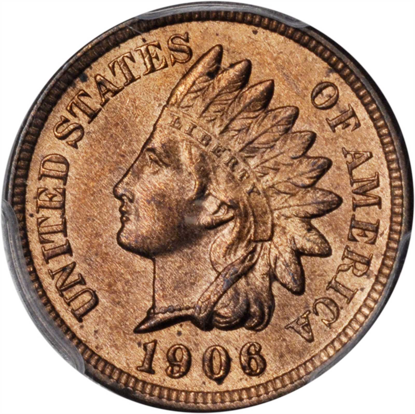 1906 Indian Cent. Snow-7, FS-301. Repunched Date. MS-65 RB (PCGS). CAC.
