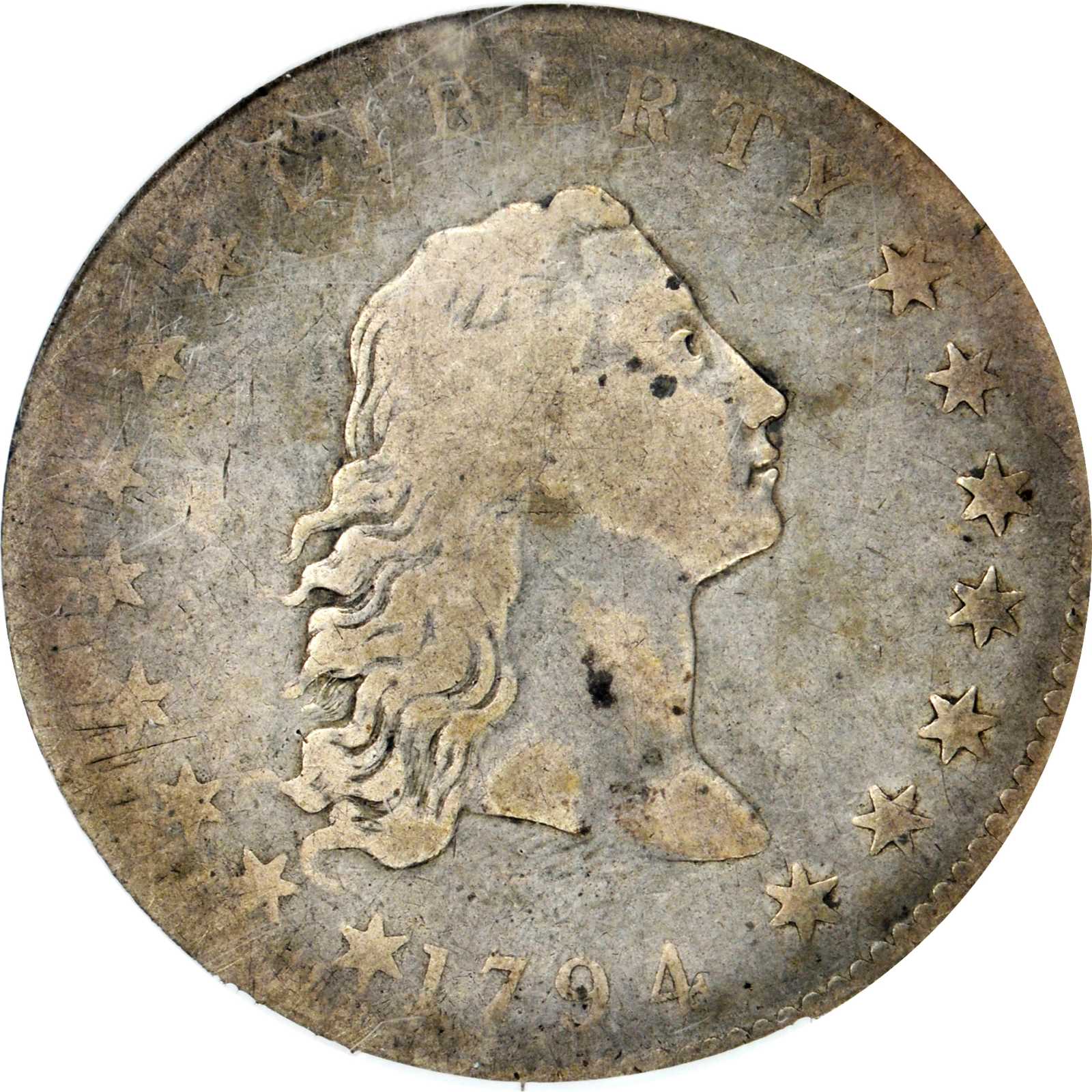 1794 $1  Flowing Hair, B-1, BB-1 AG2 thumbnail 13