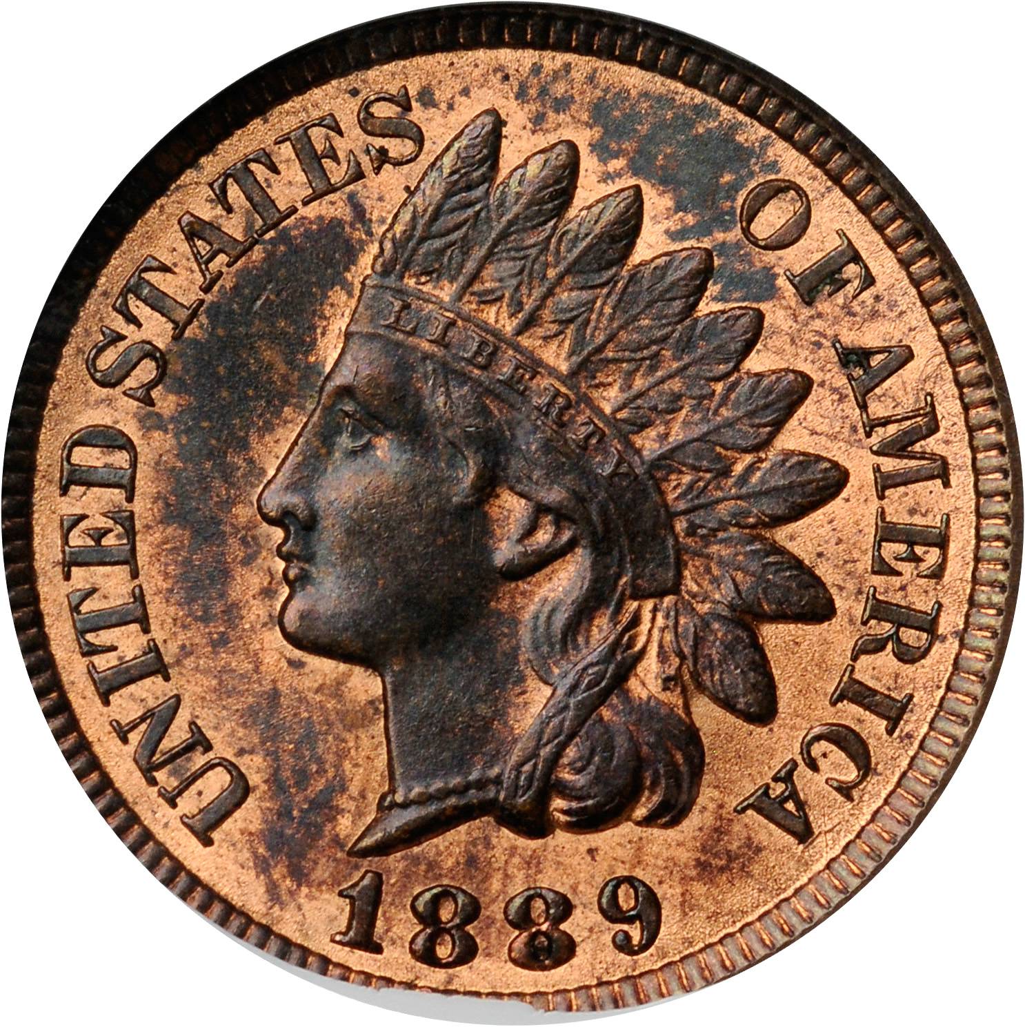 1889 Indian Cent. Snow-1, FS-801, FND-001. Doubled Die Reverse. MS-63 RB (ANACS). OH.