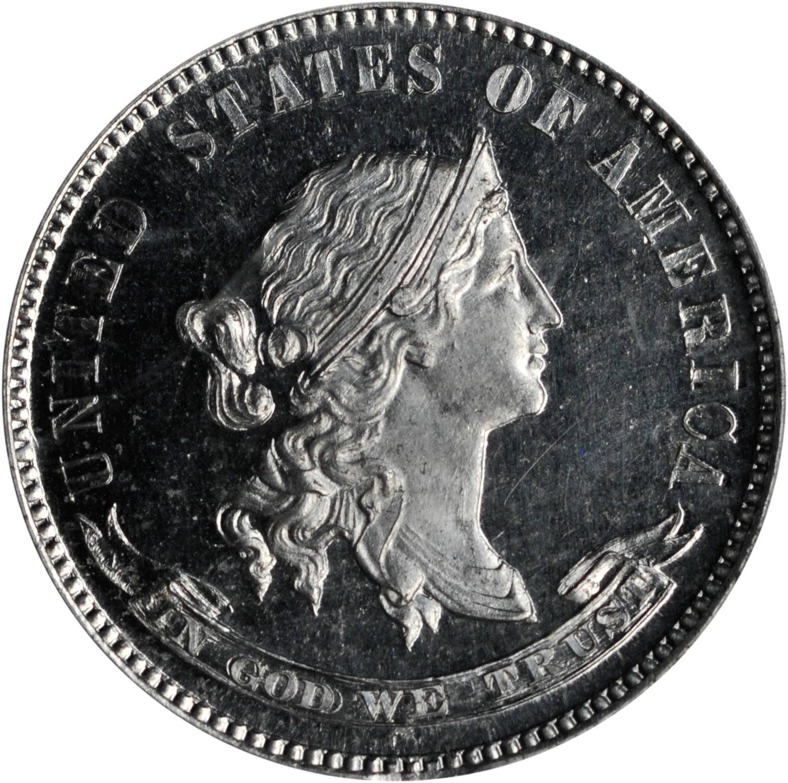 1870 Pattern Dime. Judd-866, Pollock-955. Rarity-7+. Proof-67 Cameo (PCGS).