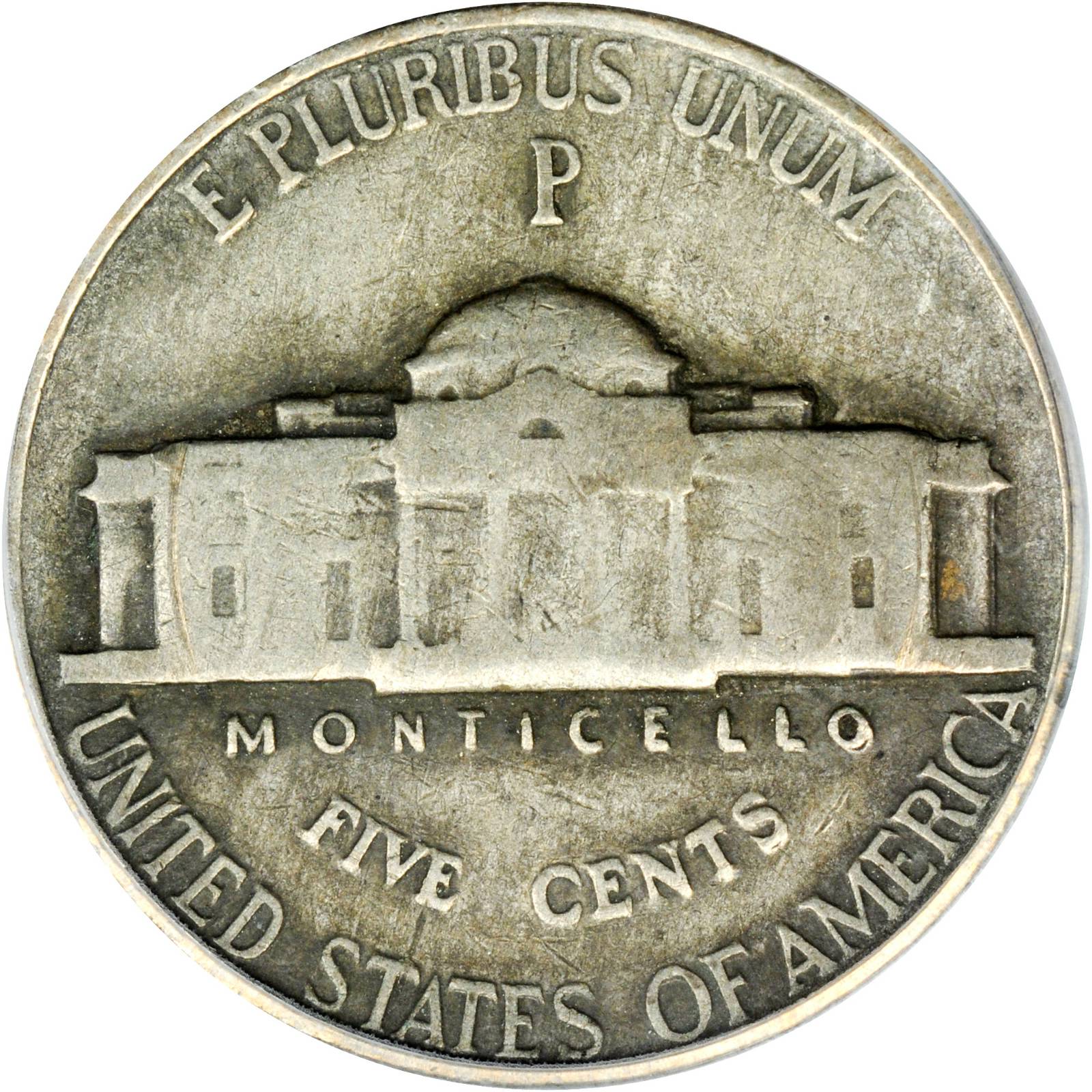 1945-P 5C Silver, Doubled Die Reverse, FS-801 XF40 thumbnail 2