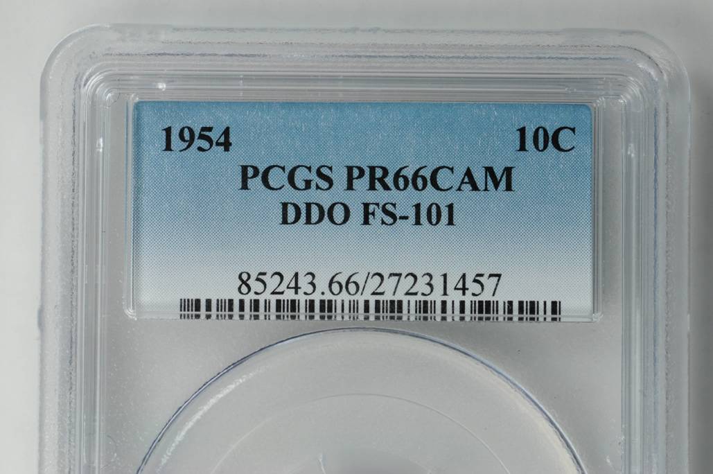 1954 10c Doubled Die Obverse, FS-101 PR CAM thumbnail 2