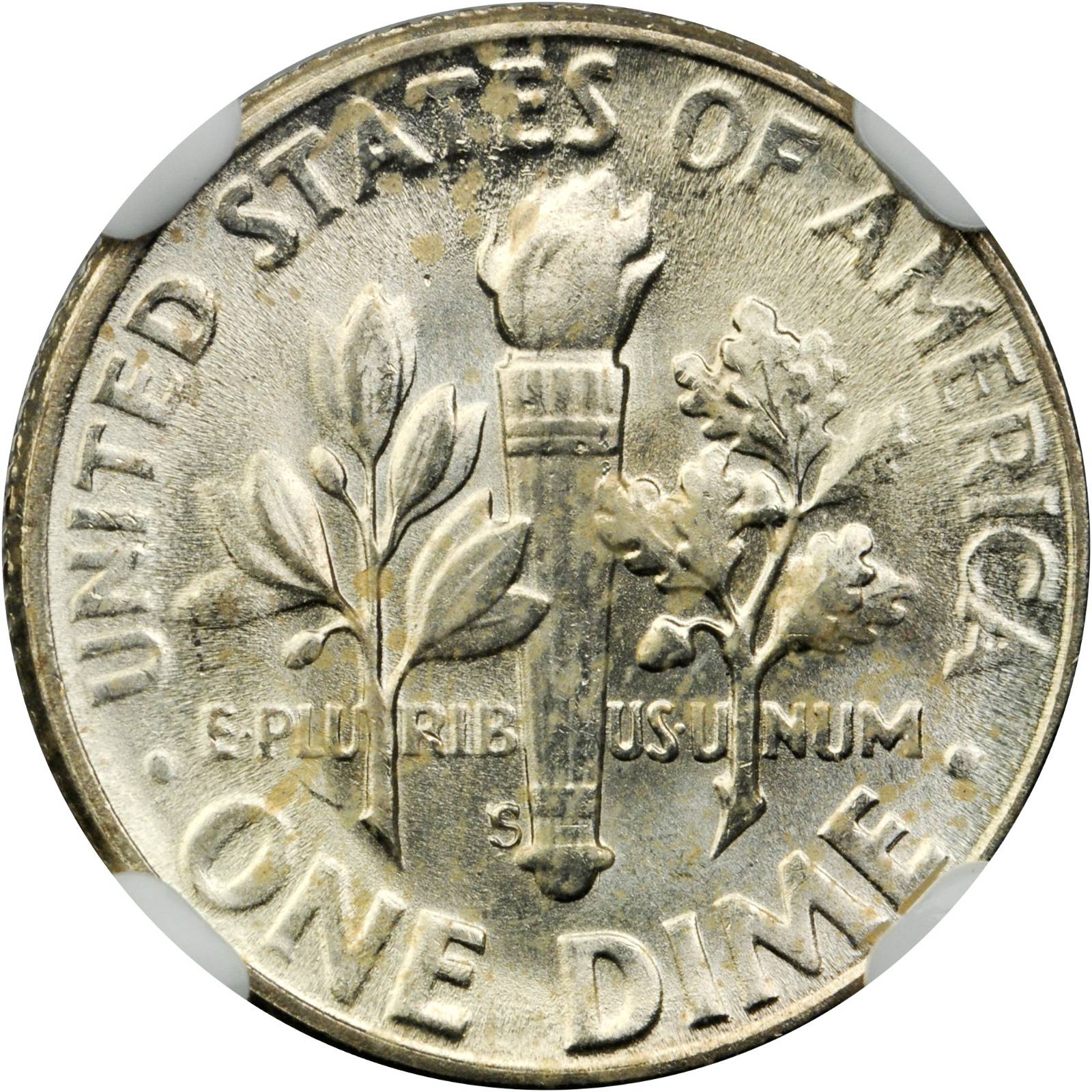 1954-S/S 10c Repunched Mintmark, FS-501 VF20 CAC thumbnail 2