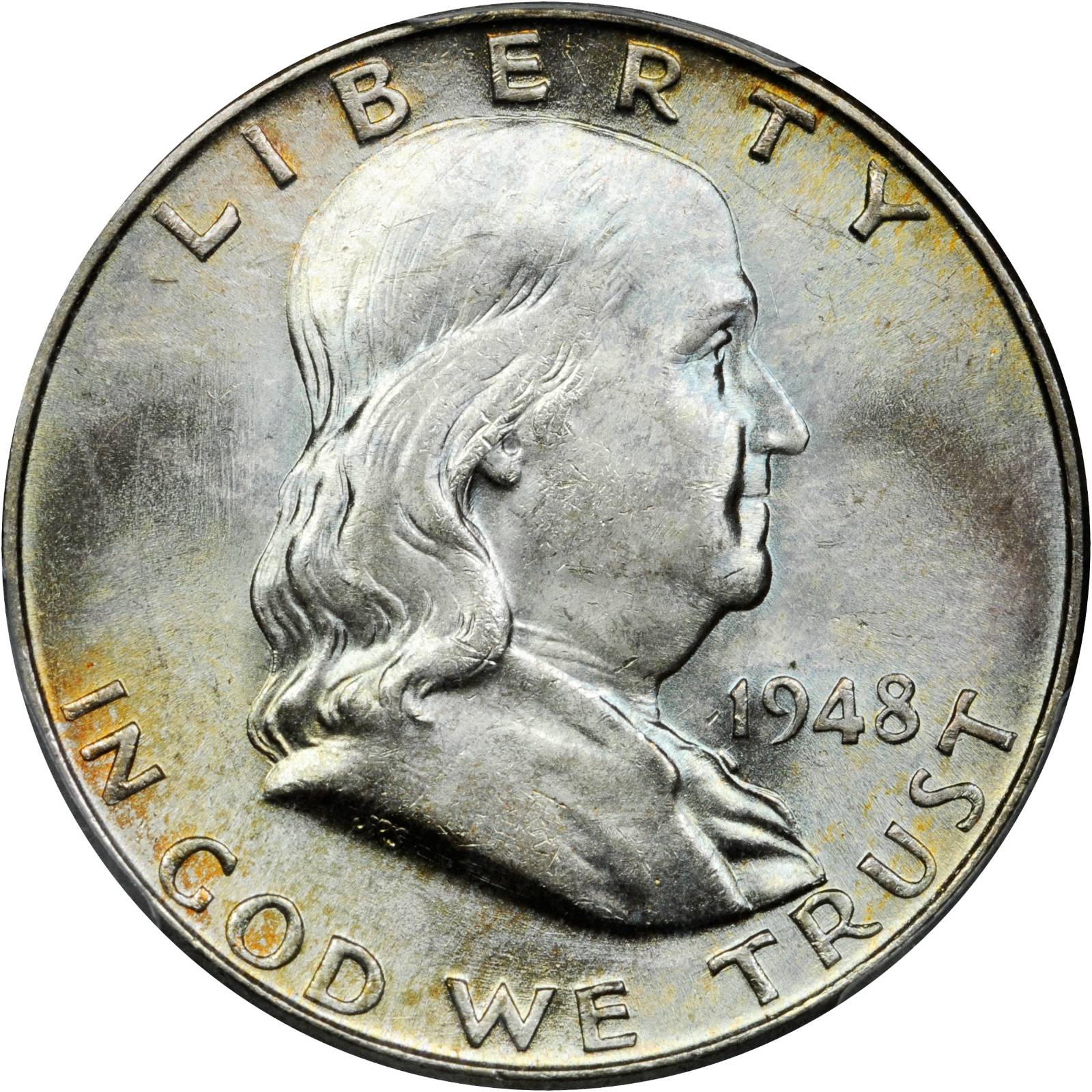 1948 Franklin Half Dollar. FS-801. Doubled Die Reverse. MS-66 FBL (PCGS).