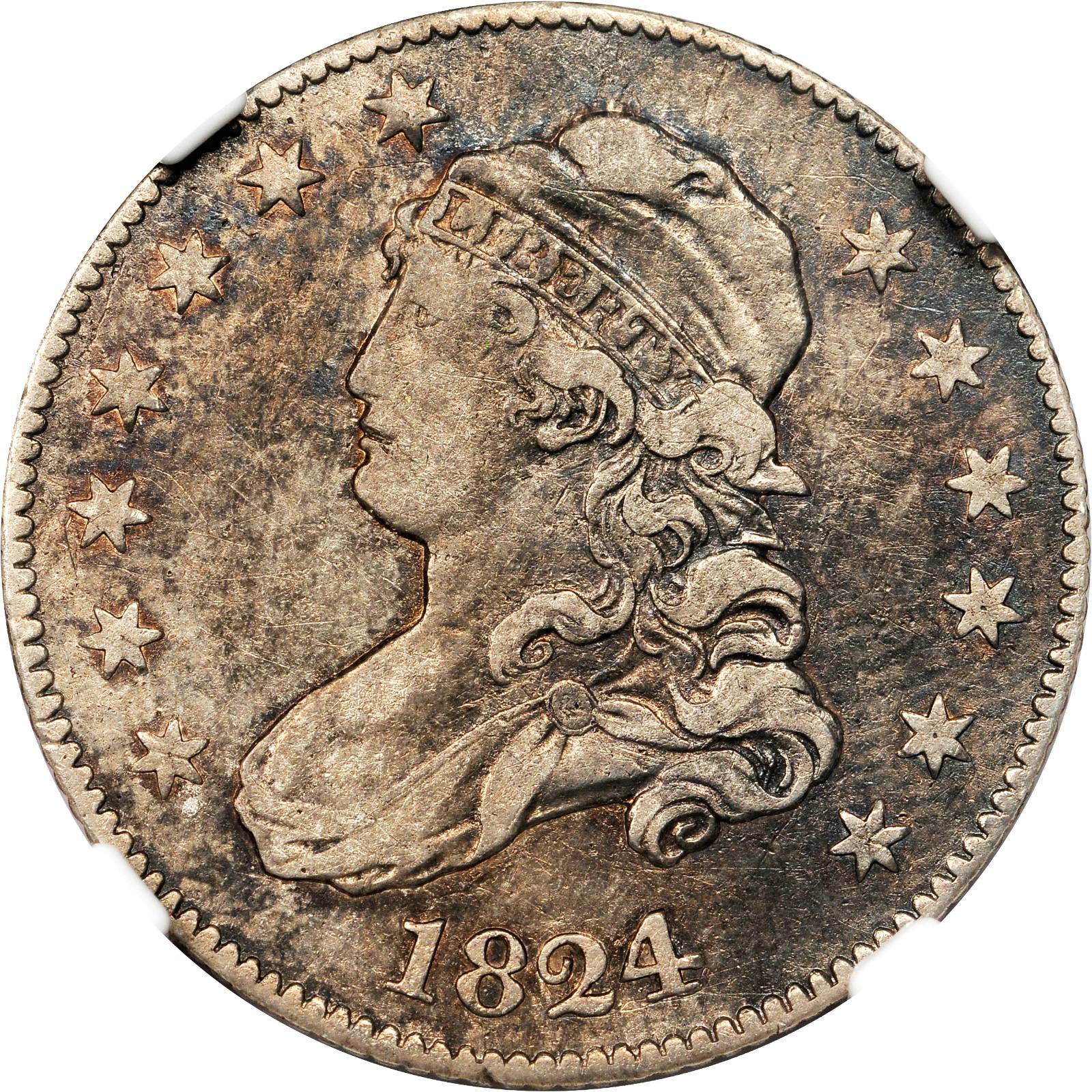1824/2 Capped Bust Half Dollar. B-1, the only known dies. Rarity-3. EF Details--Reverse Scratched (NGC).