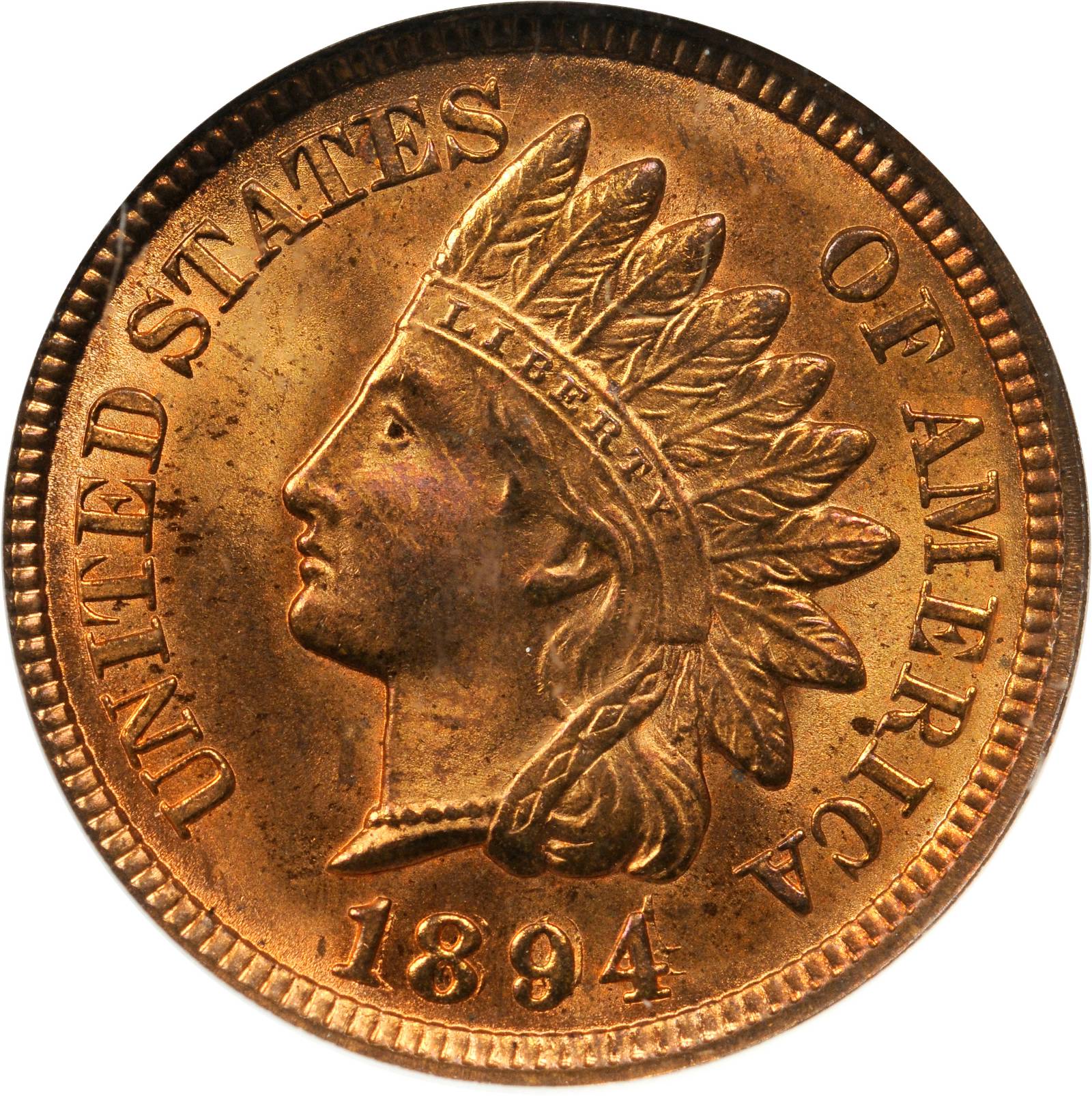 1894/1894 Indian Cent. Snow-1, FS-301. Doubled Date. MS-65 RD (ANACS). OH.