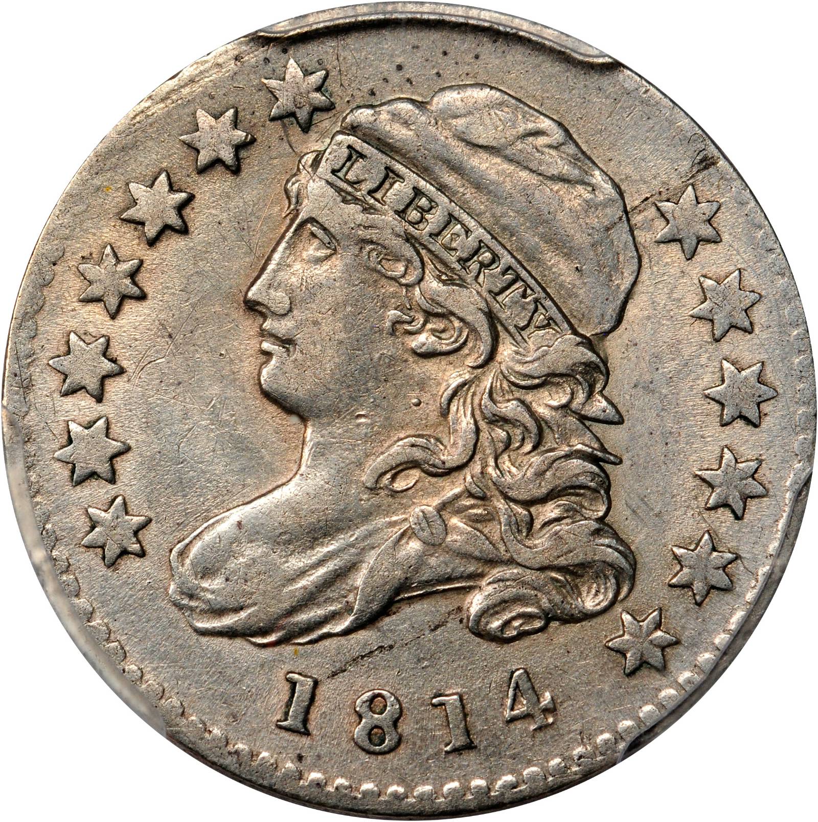 1814 Capped Bust Dime. JR-1. Rarity-3. Small Date. EF Details--Damage (PCGS).