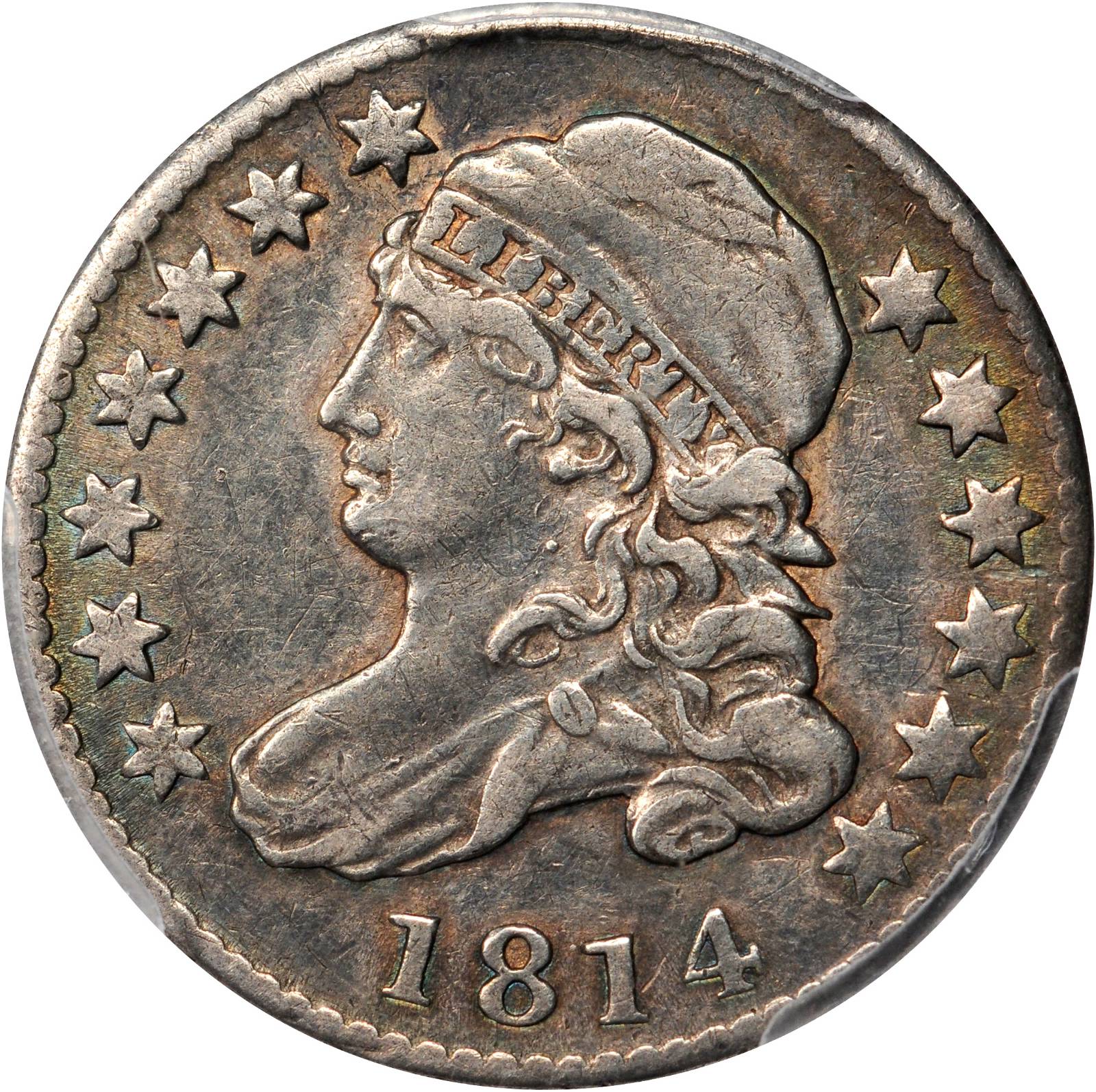 1814 Capped Bust Dime. JR-2. Rarity-3. Large Date. EF-40 (PCGS).