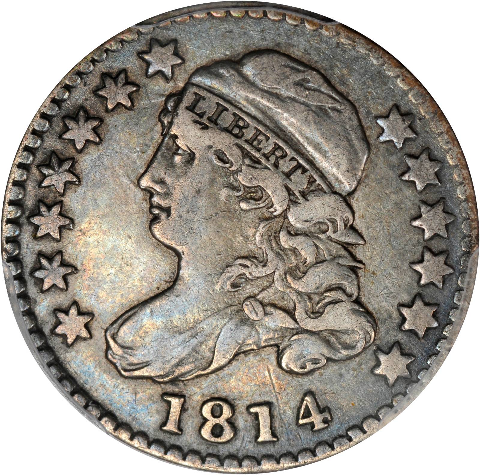 1814 Capped Bust Dime. JR-4. Rarity-2. Large Date. VF-30 (PCGS).