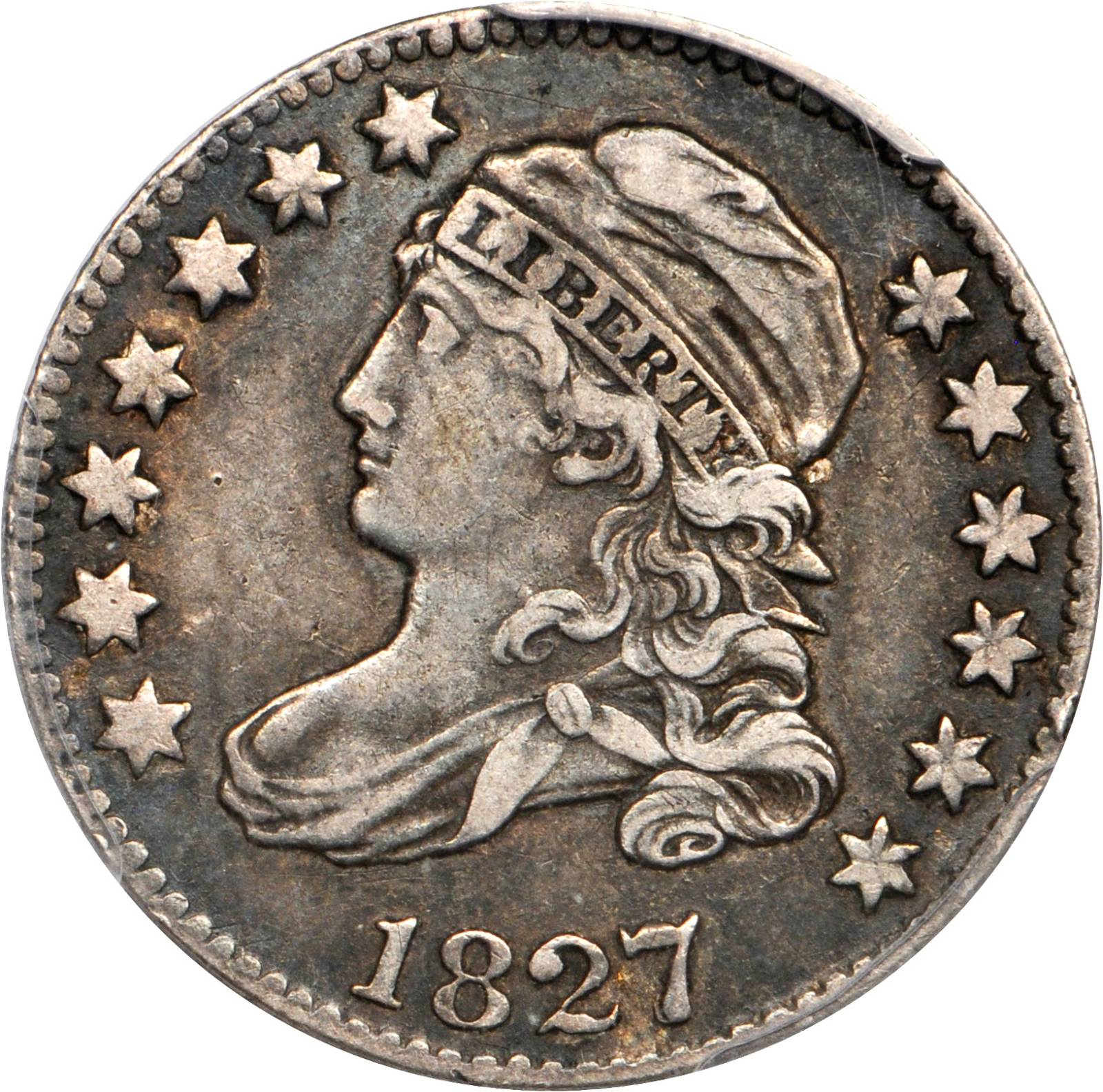 1827/7 Capped Bust Dime. JR-1. Rarity-2. VF-35 (PCGS).