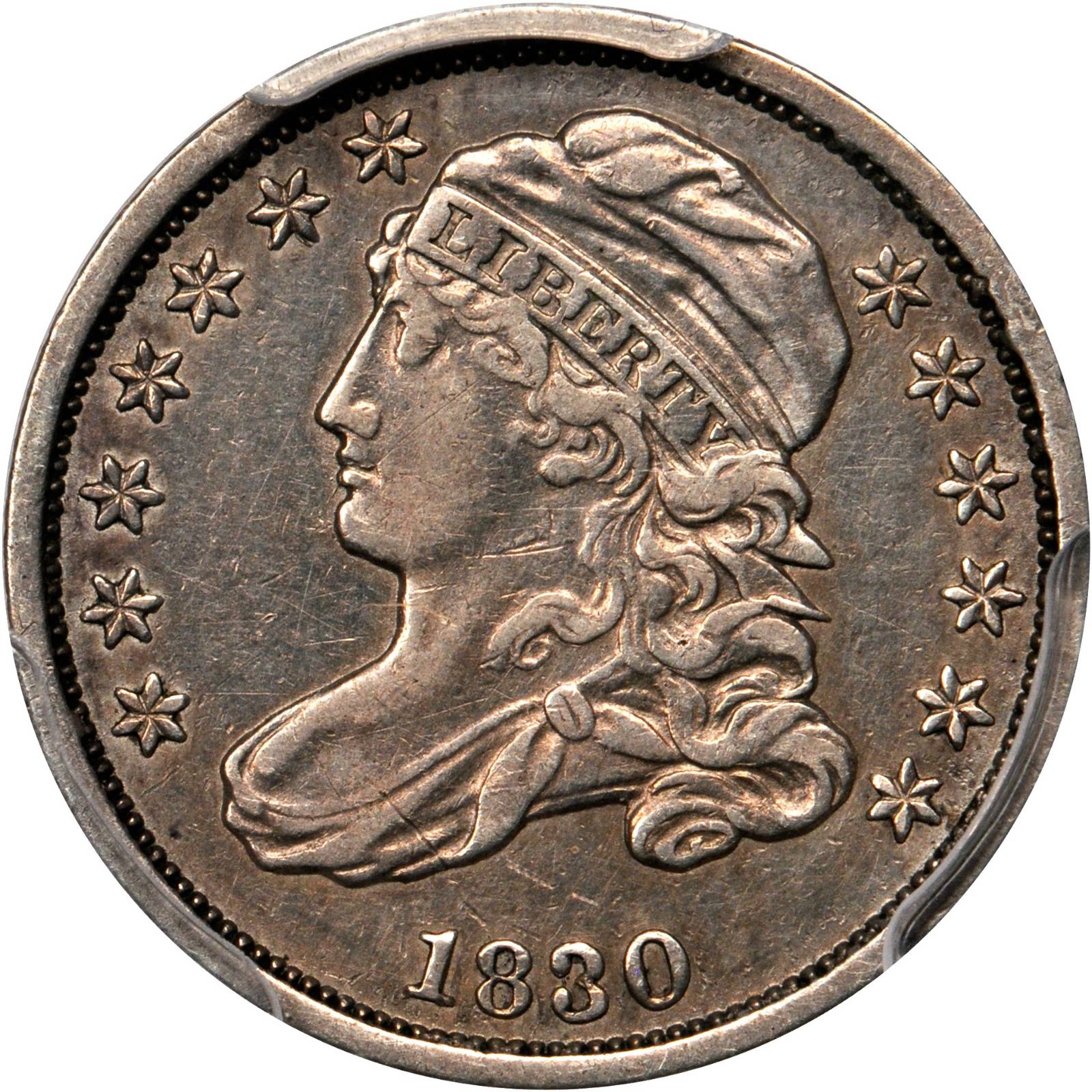 1830 Capped Bust Dime. JR-2. Rarity-1. Small 10C. VF-35 (PCGS).
