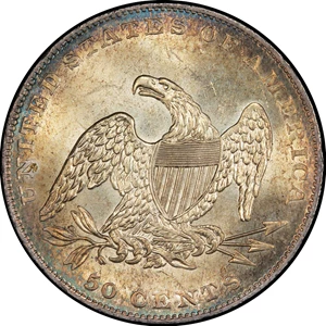 image for: 1836 Capped Bust Half Dollar. Graham Reiver-1. Rarity-2. Reeded Edge. 50 CENTS. Mint State-65+ (PCGS).
