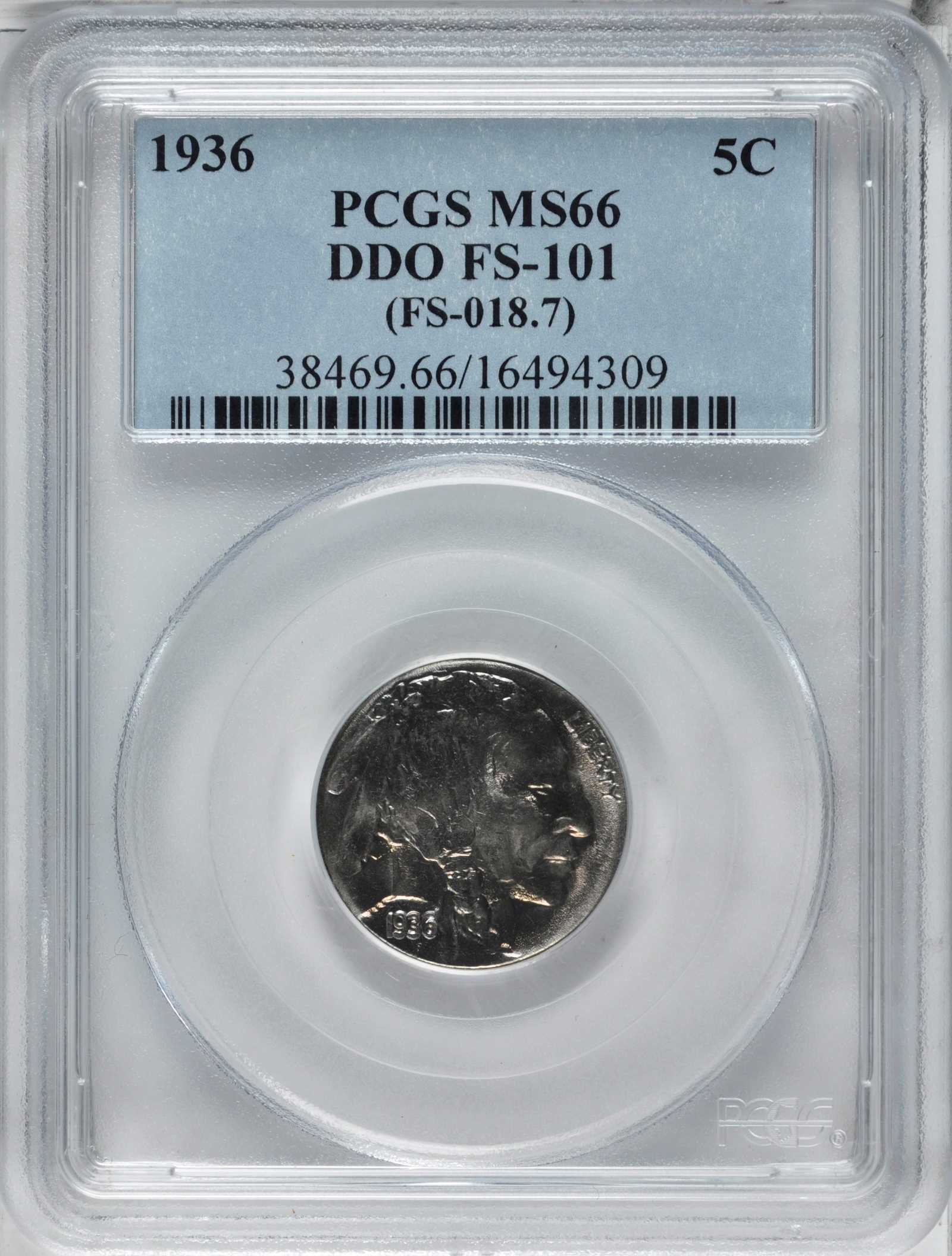 1936 5c Doubled Die Obverse, FS-101 AU50 thumbnail 19