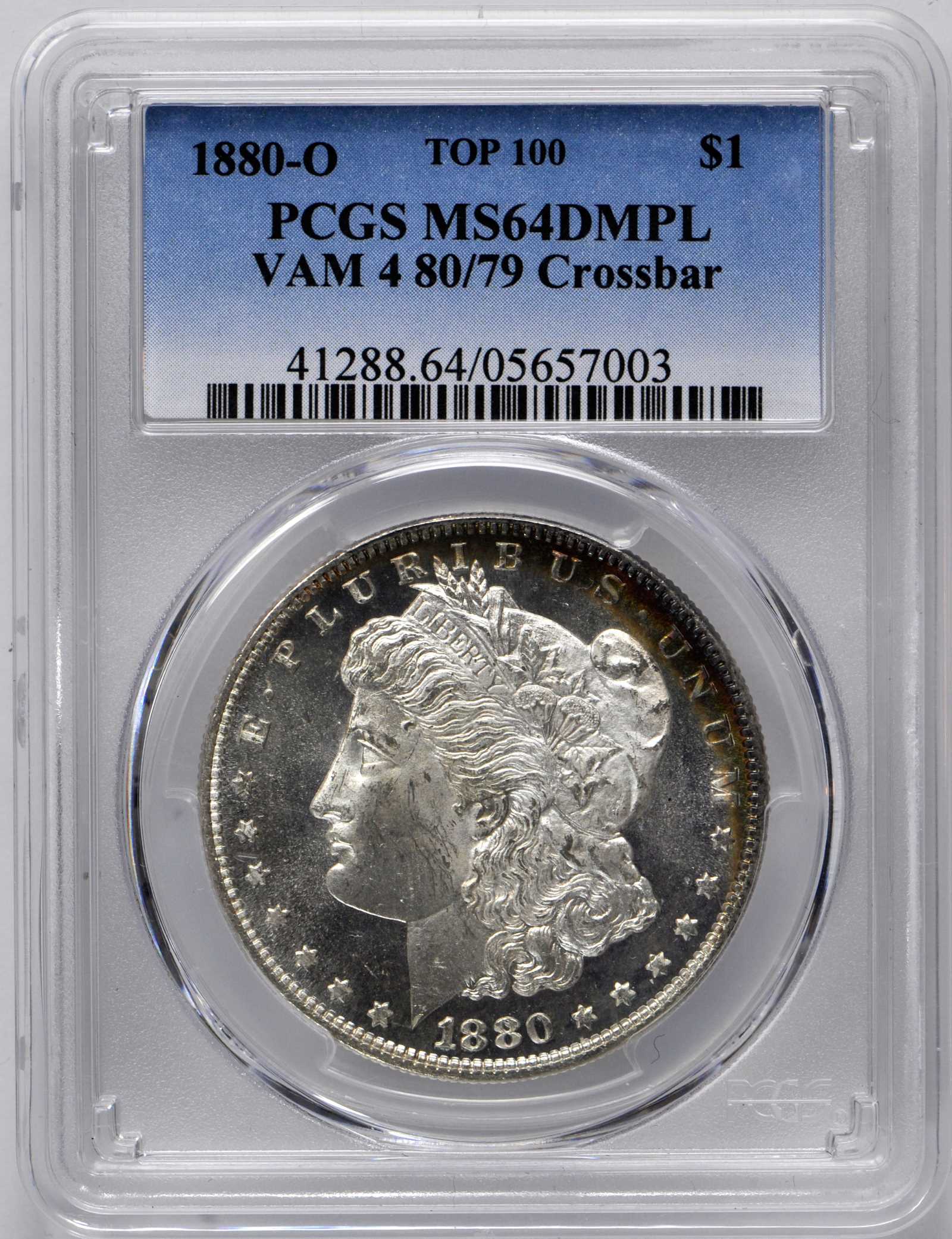 1880/79-O $1  Crossbar, VAM-4 MS DMPL MS62 DMPL thumbnail 15