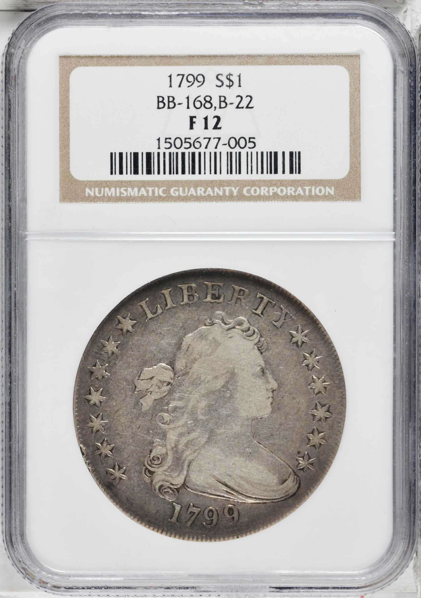 1799 $1  7x6 Stars, B-22, BB-168 AG3 thumbnail 6