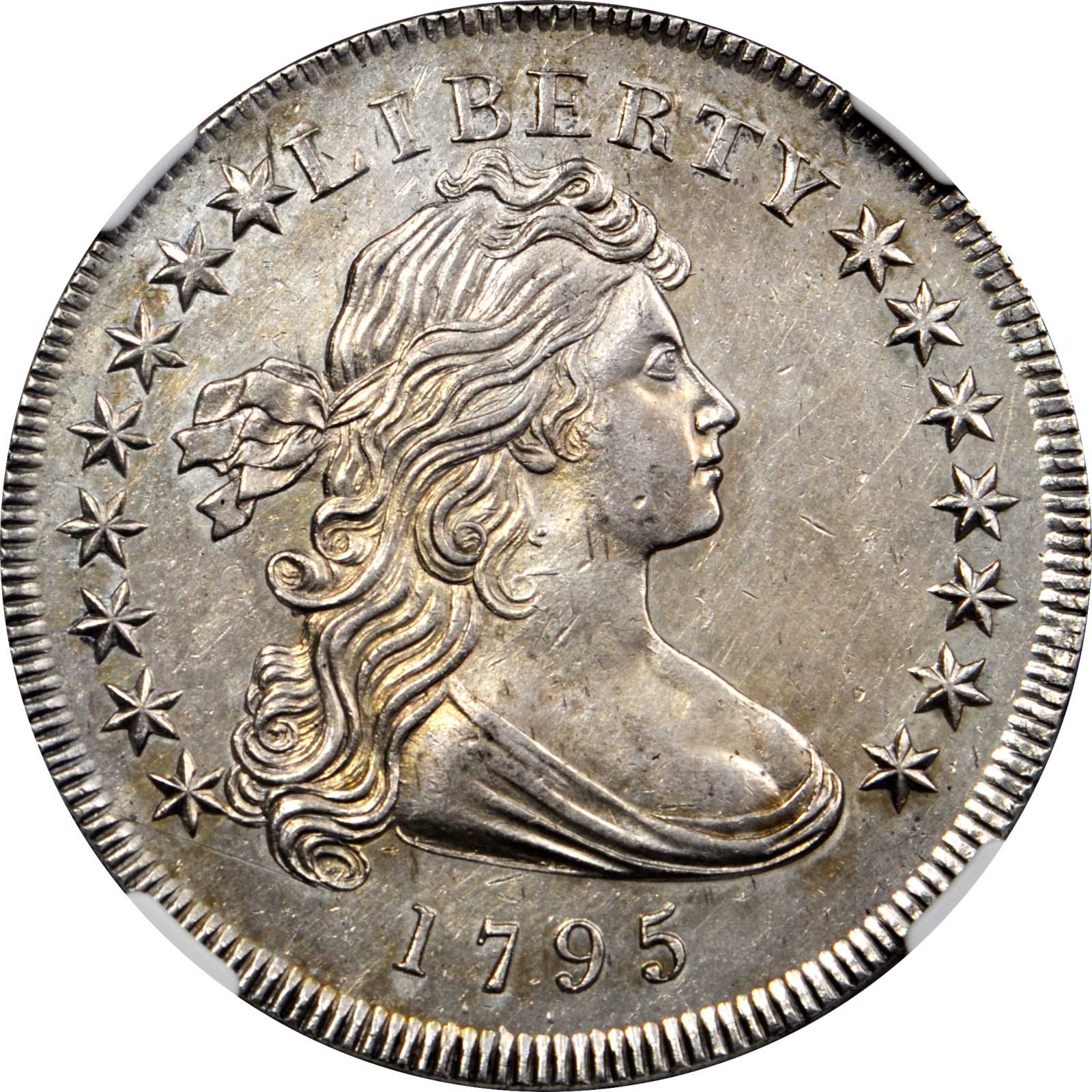 1795 $1  Draped Bust, Off-Center Bust, B-14, BB-51 P1 thumbnail 6