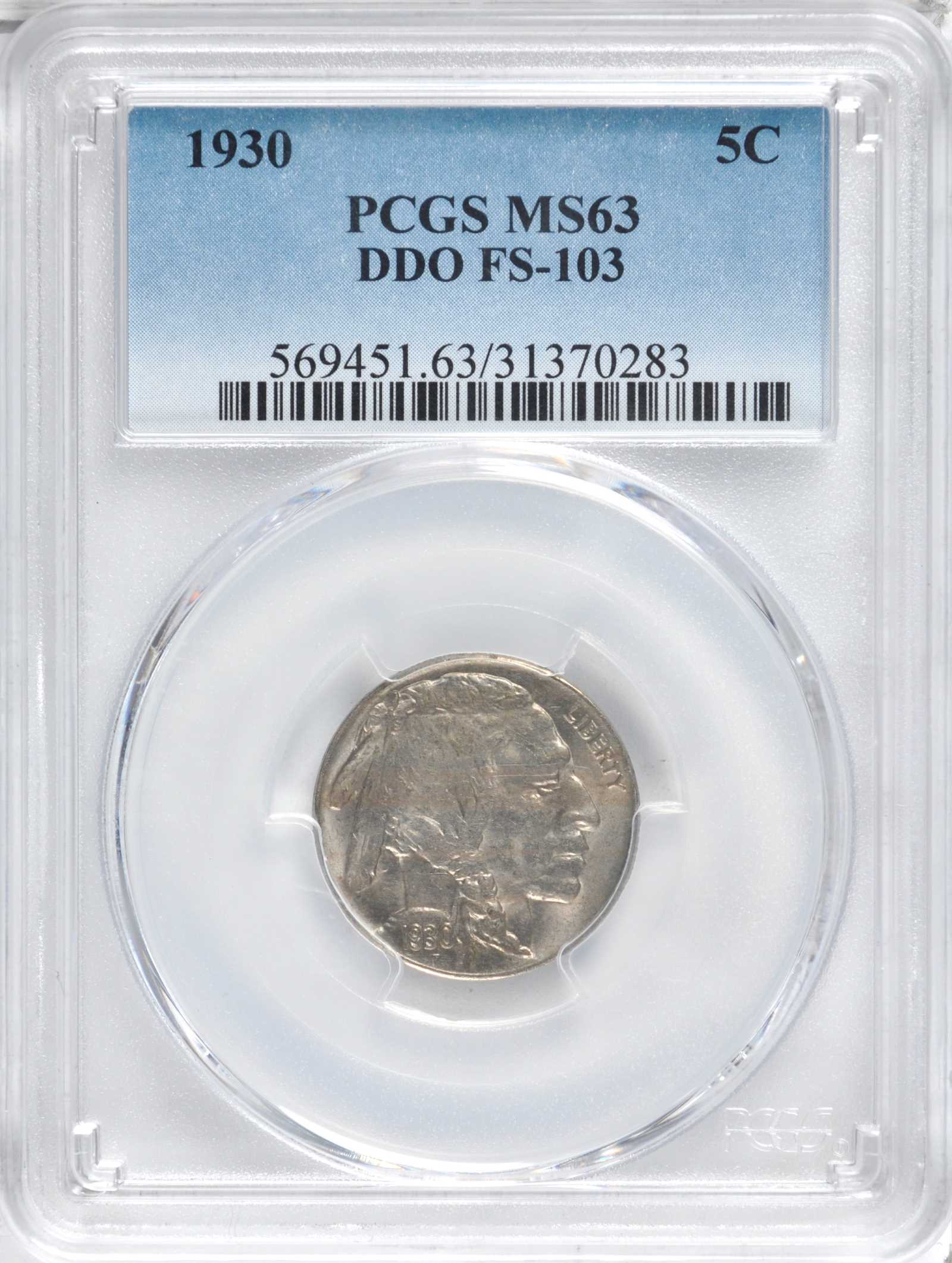1930 5c Doubled Die Obverse, FS-103 MS63 thumbnail 4