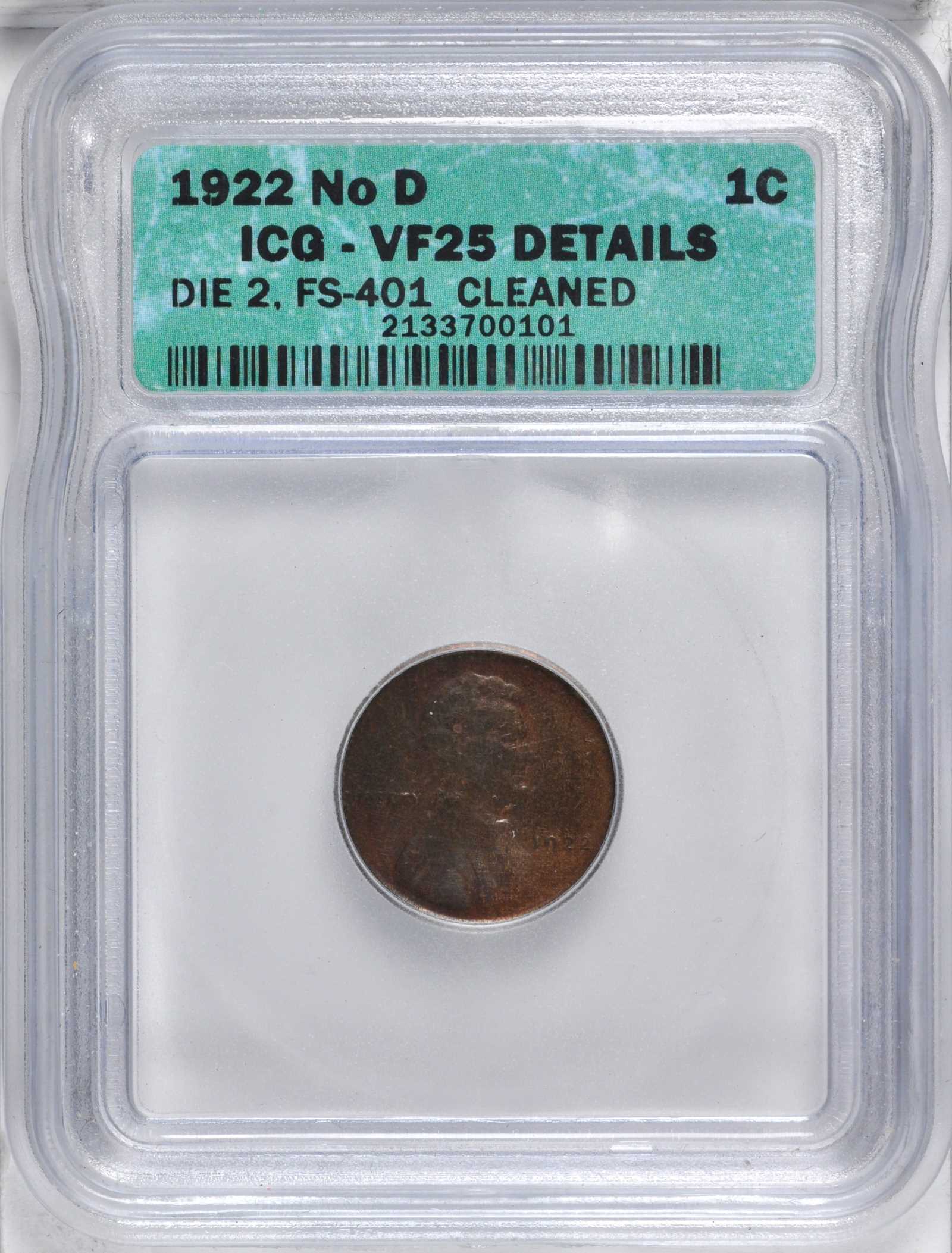 1922 No D 1c Strong Reverse, Die Pair 2, FS-401 MS BN AG3 BN thumbnail 7