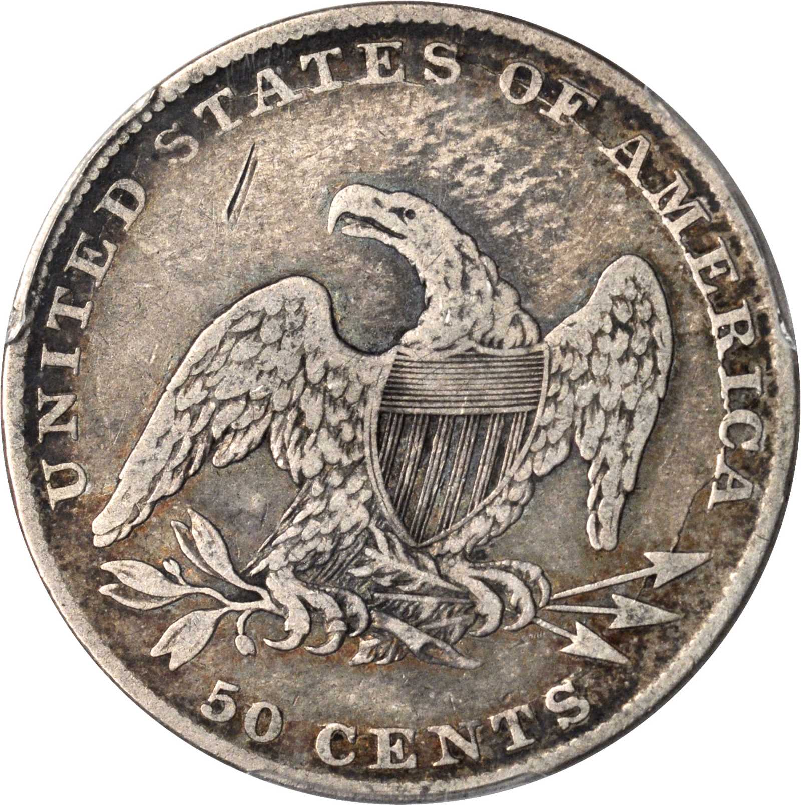1837 50c Reeded Edge, GR-3 VG10 thumbnail 2