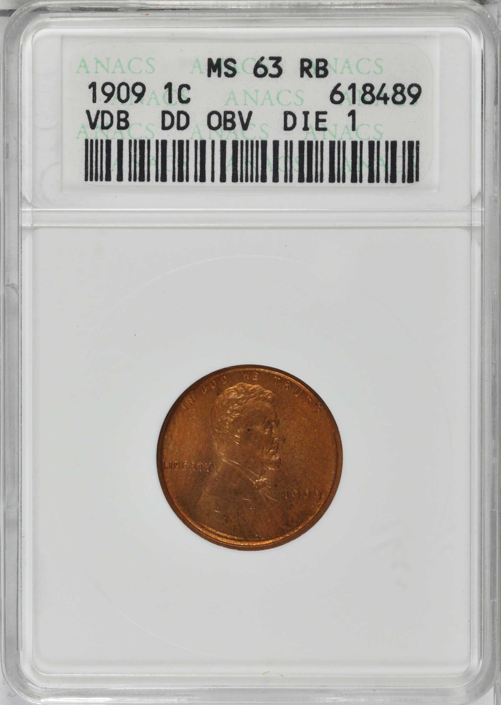 1909 VDB 1c Doubled Die Obverse, FS-1101 MS RB MS65 RB CAC thumbnail 17