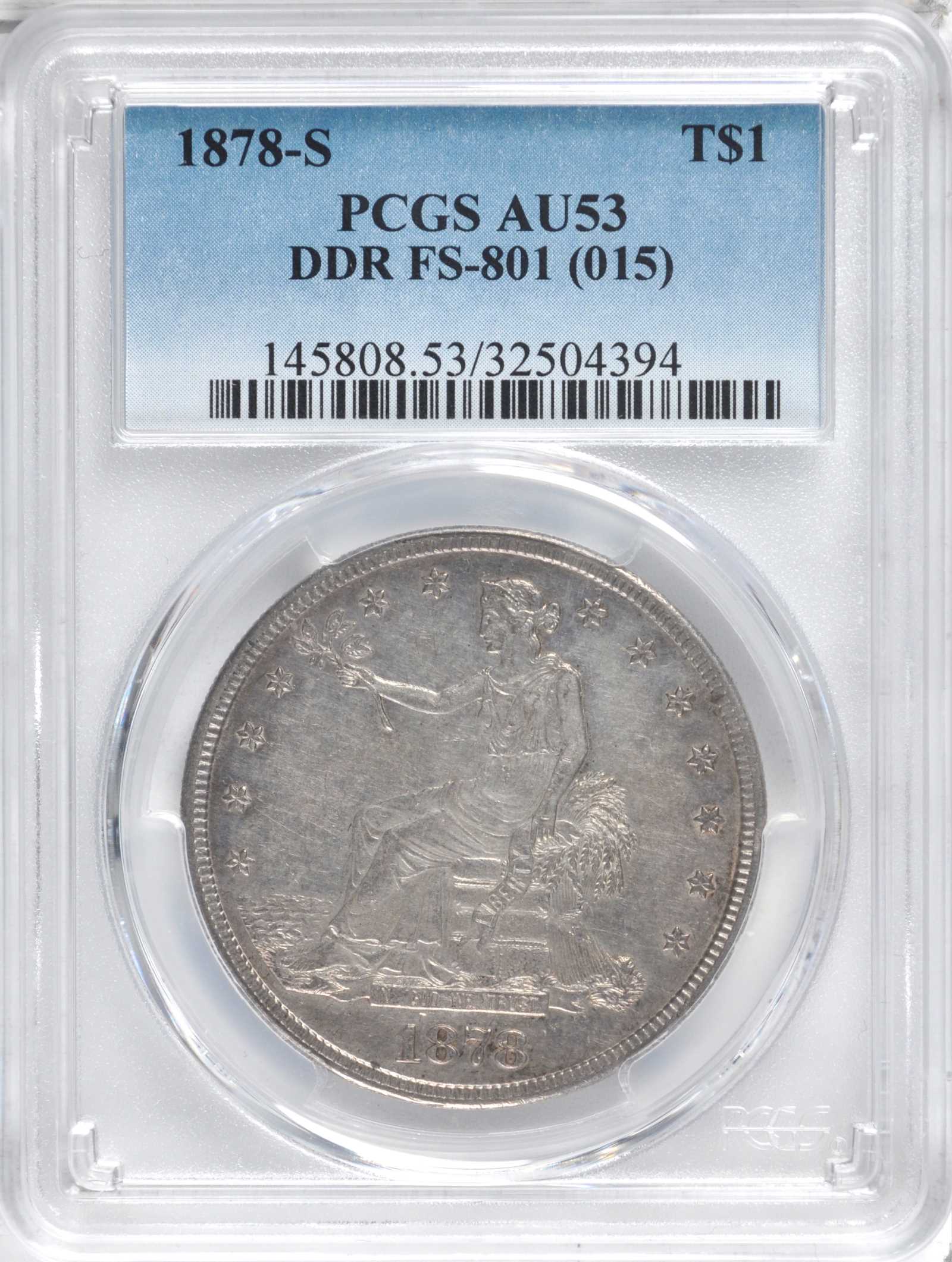 1878 S Doubled Die Reverse Trade Dollar FS 801 MS Values | Greysheet