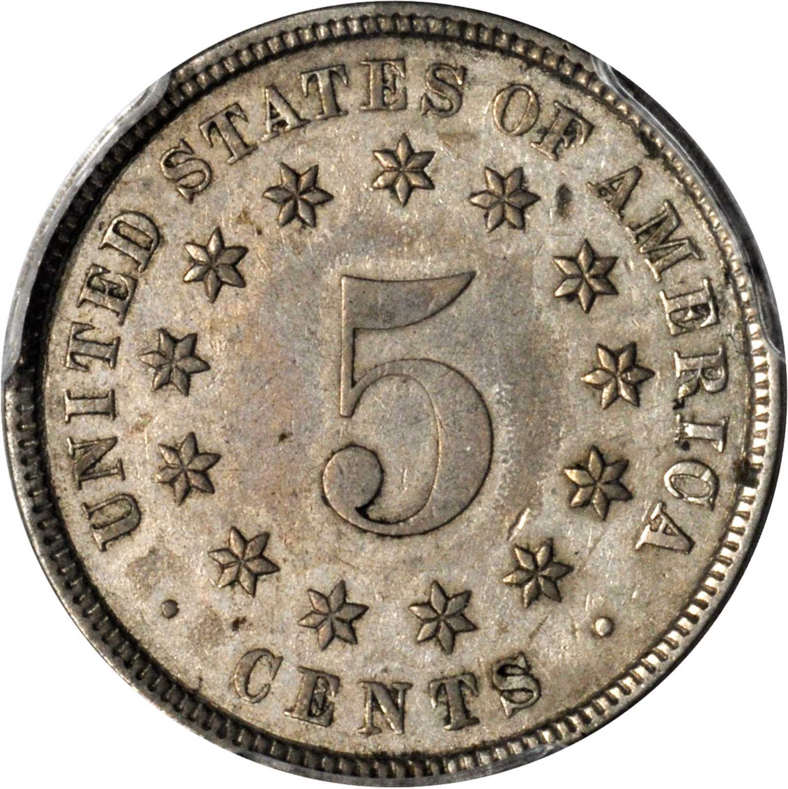 1883/2 5c Shield, Overdate, FS-303 AG3 CAC thumbnail 4