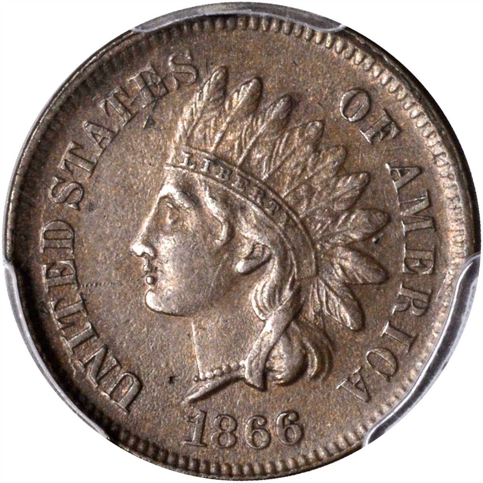1866 Indian Cent. S-9, FS-303. Repunched Date. EF Details--Damage (PCGS).