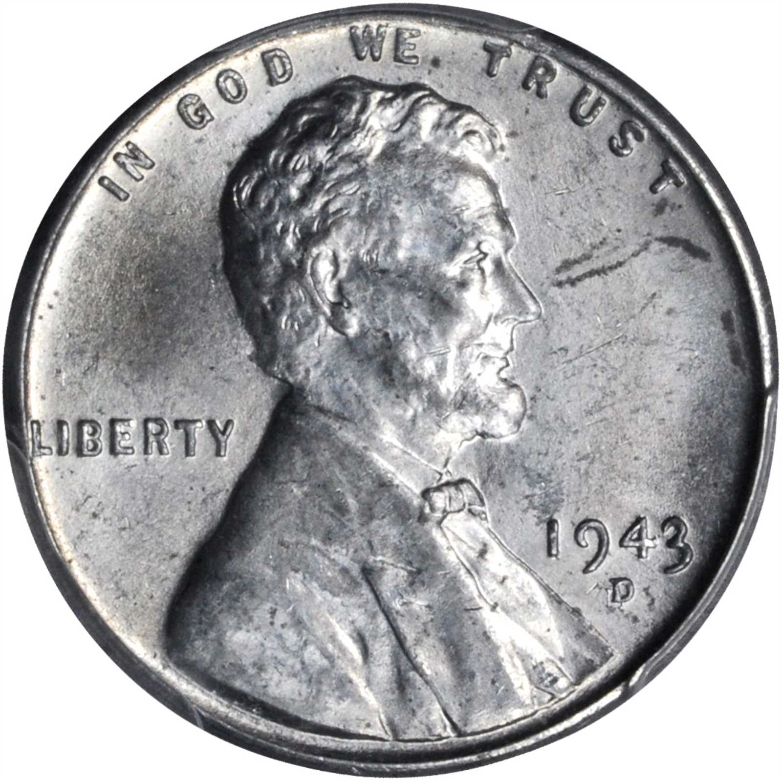 1943-D/D Lincoln Cent. FS-501. Repunched Mintmark. MS-63 (PCGS).
