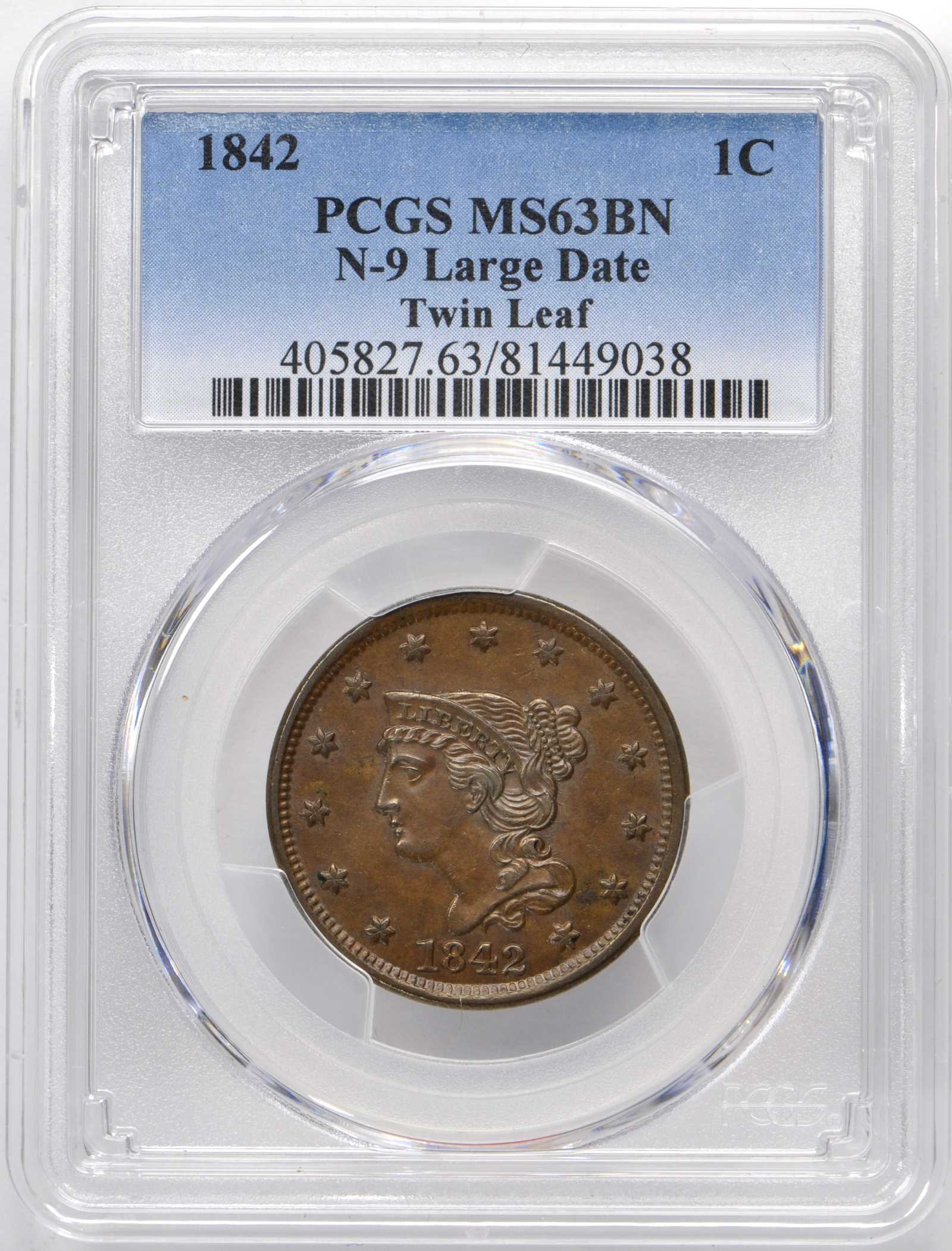1842 1c Large Date, N-9 MS BN thumbnail 13