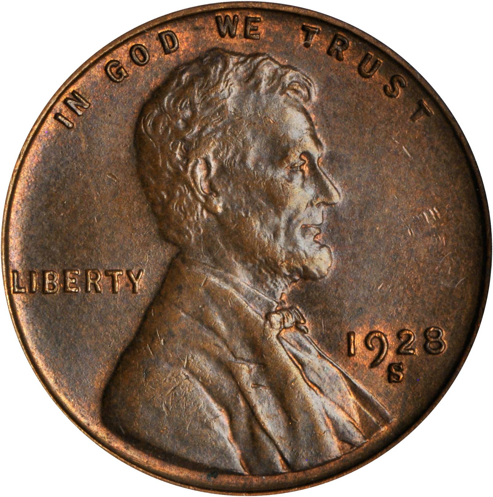 1928-S Lincoln Cent. FS-501. Large S. MS-64 BN (PCGS). CAC.