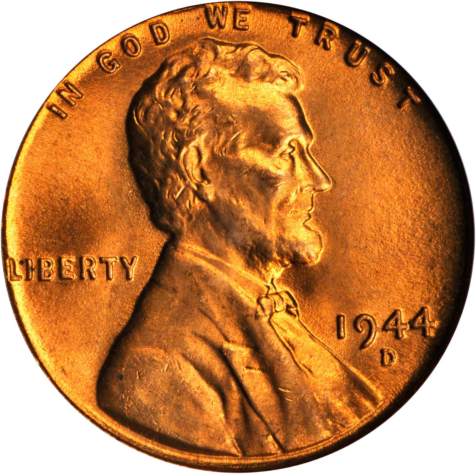 1944-D/D Lincoln Cent. FS-502. Repunched Mintmark. MS-66 RD (PCGS). CAC.
